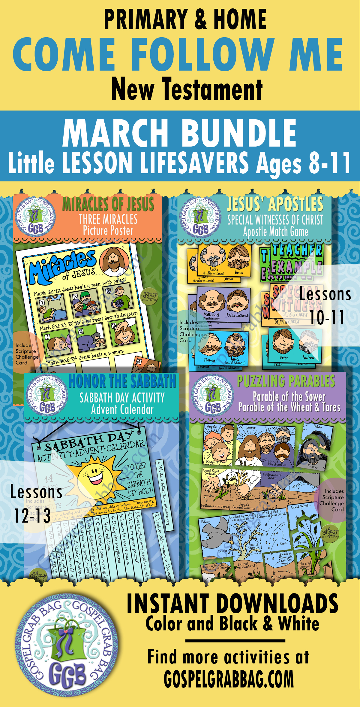 Come Follow Me - New Testament bundle of activities for PRIMARY AGES 8-11
