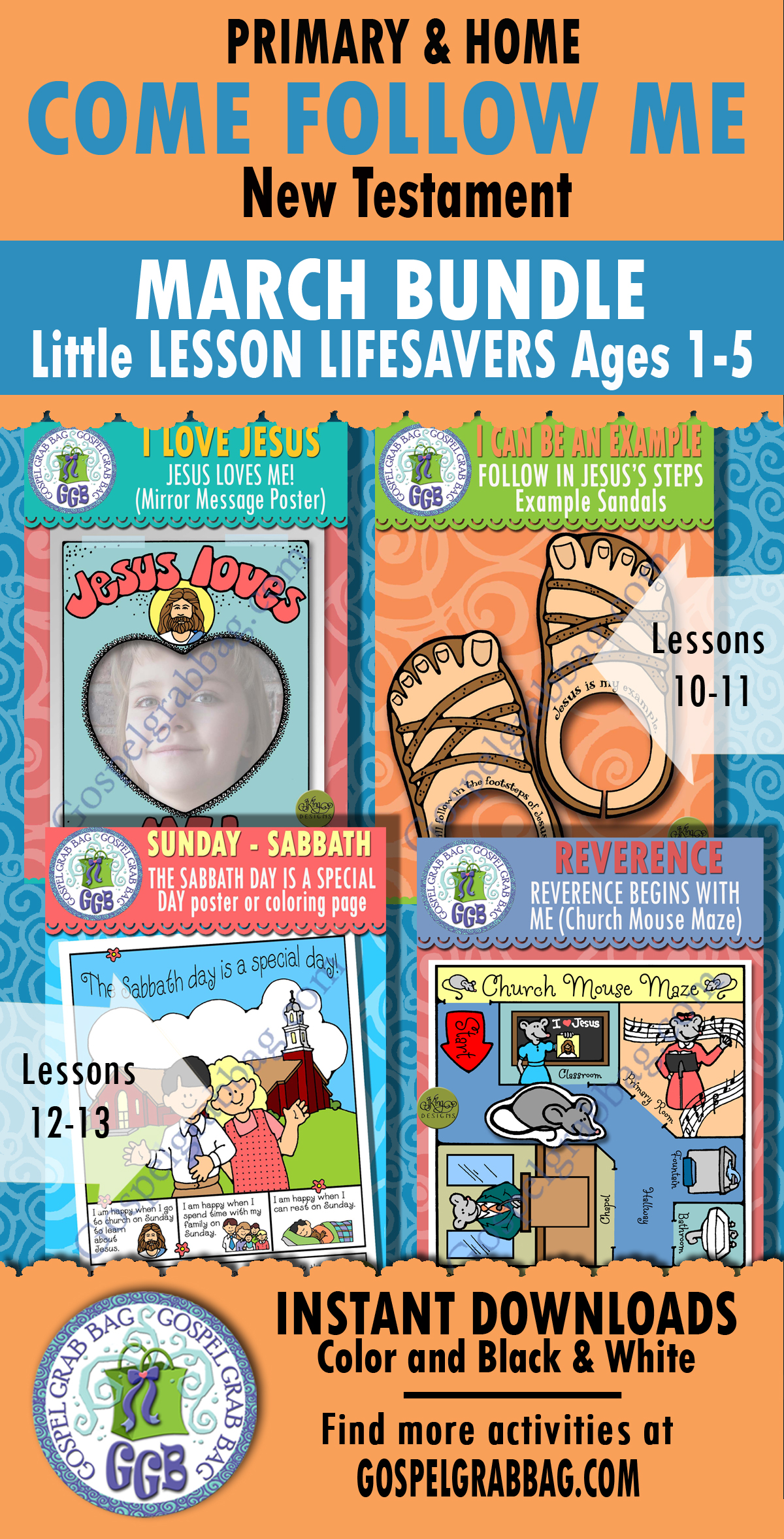 Come Follow Me - New Testament bundle of activities for PRIMARY AGES 1-5