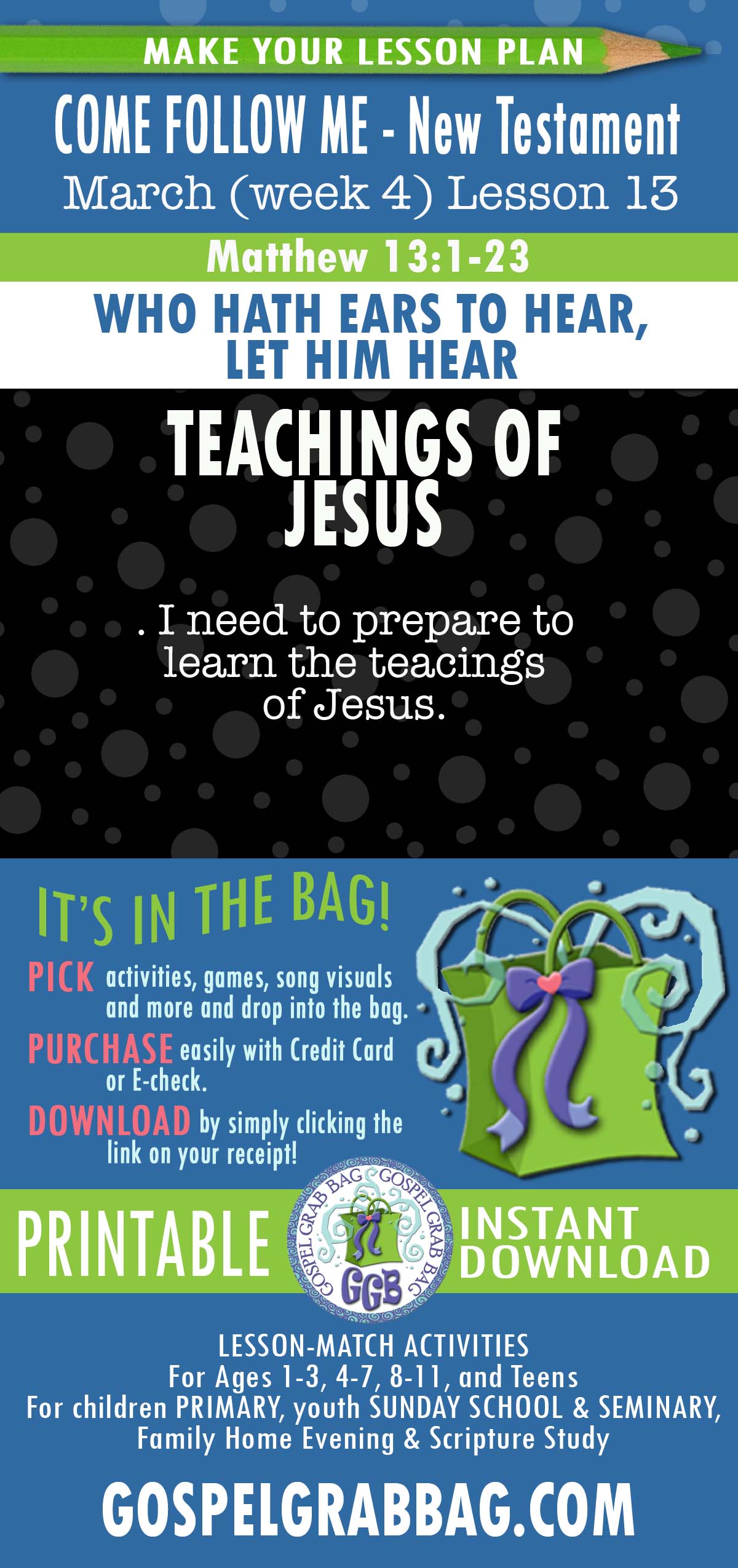 Come Follow Me - New Testament - March Lesson Helps
