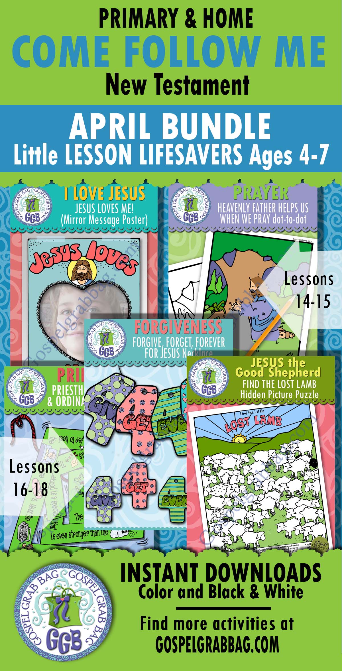 Ages 4-7 Activities for April - New Testament COME FOLLOW ME