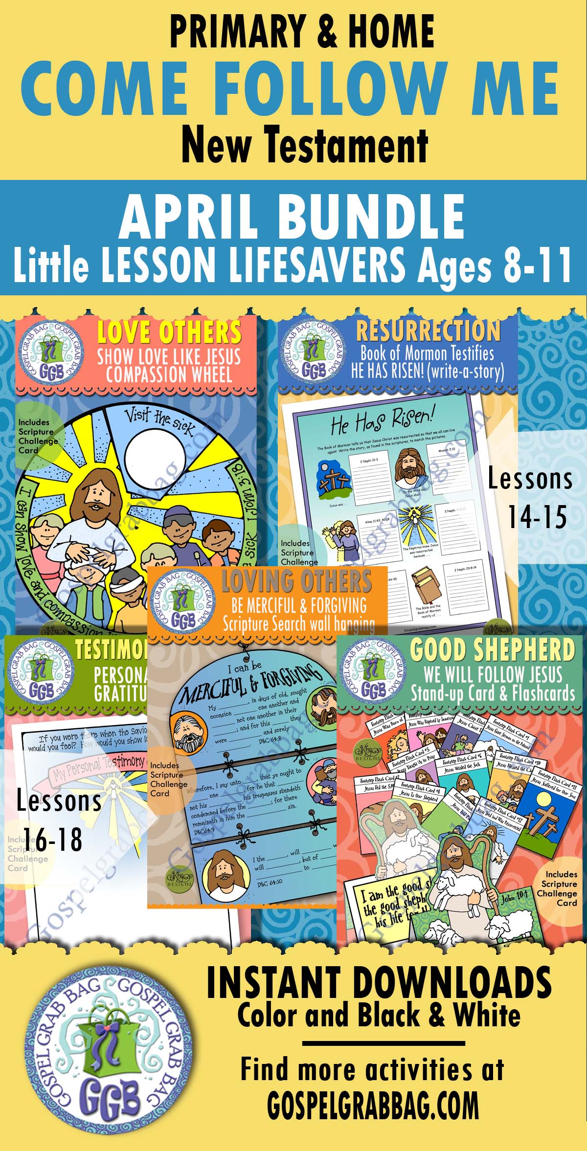 Ages 8-11 Activities for April - New Testament COME FOLLOW ME