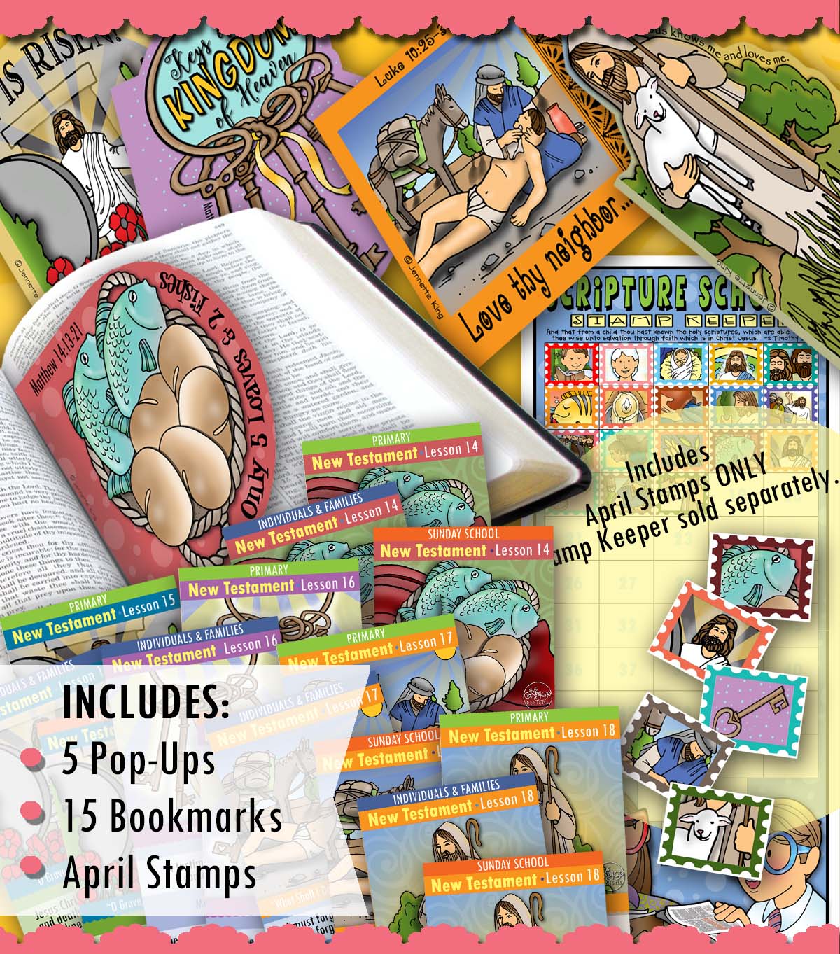 Scripture Scholars bookmarks and pop-ups for April - New Testament COME FOLLOW ME