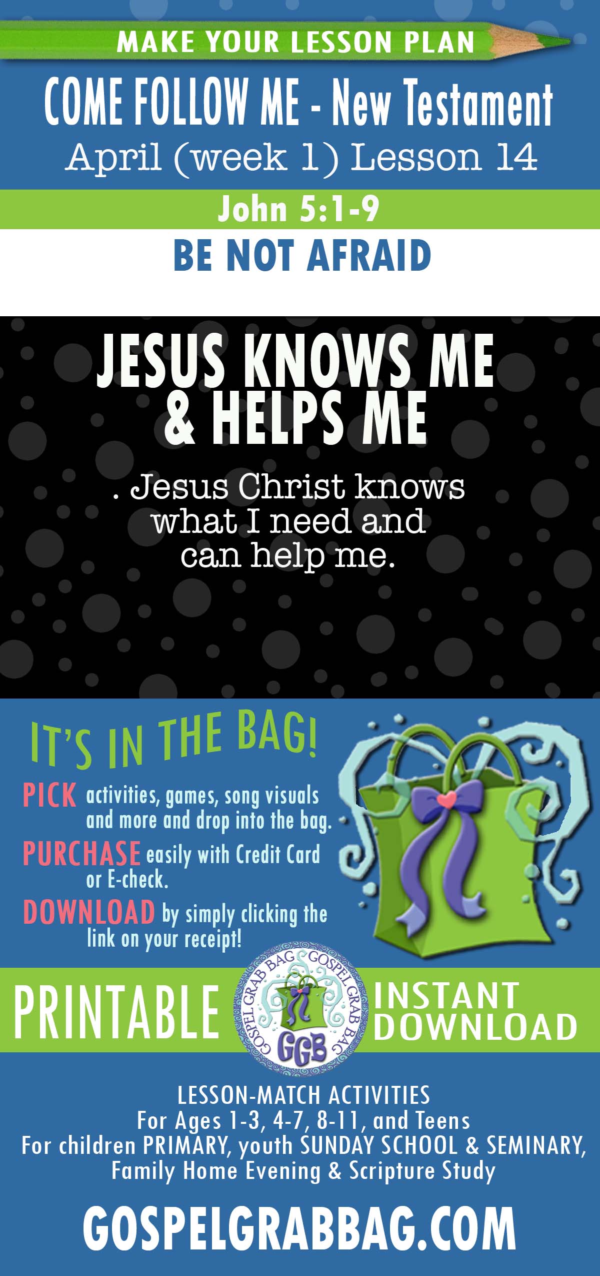 Come Follow Me - Lesson Activities for Primary “Be Not Afraid"