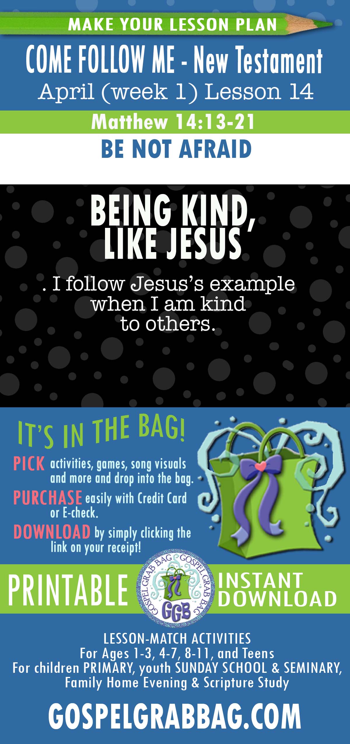 Come Follow Me - Lesson Activities for Primary “Be Not Afraid"