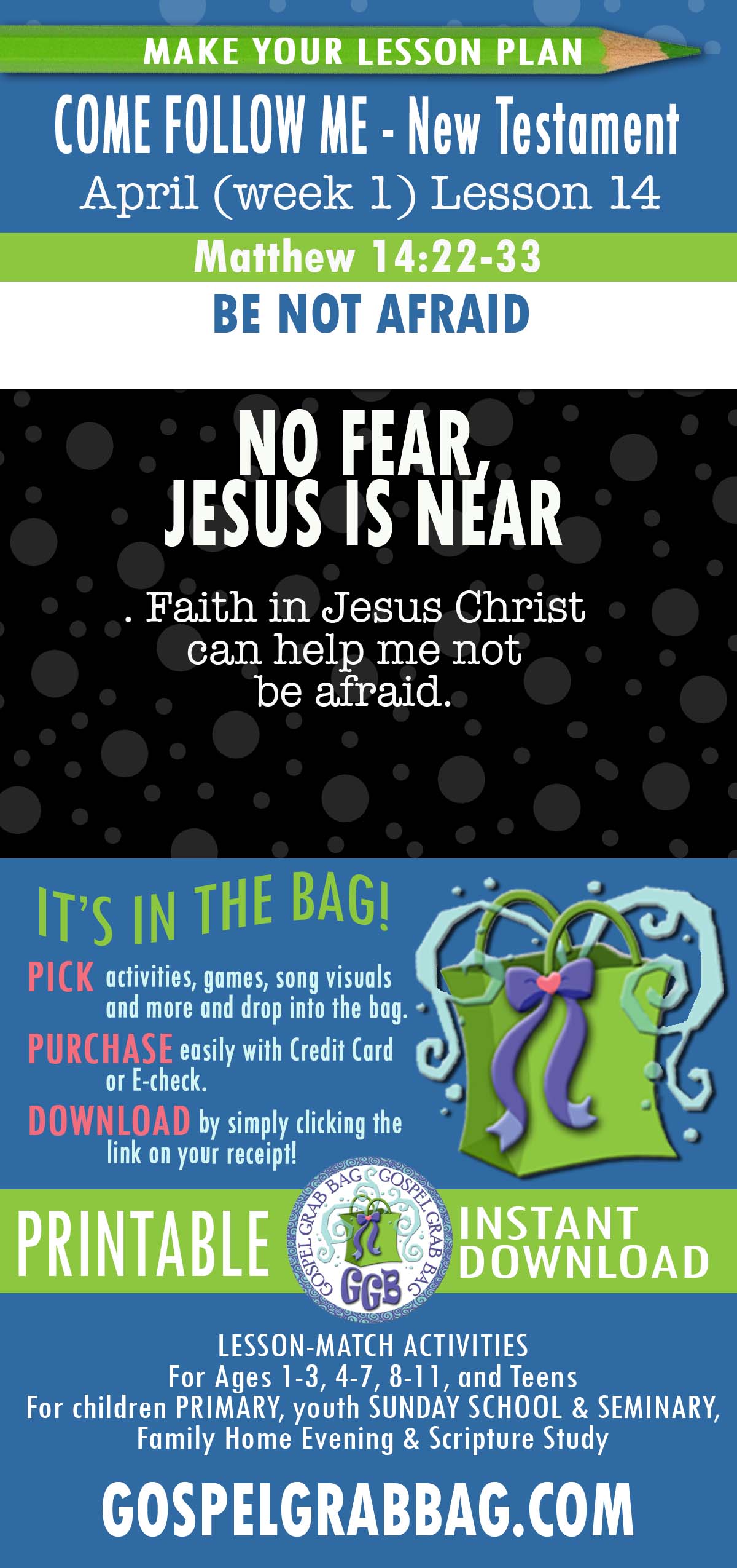 Come Follow Me - Lesson Activities for Primary “Be Not Afraid"