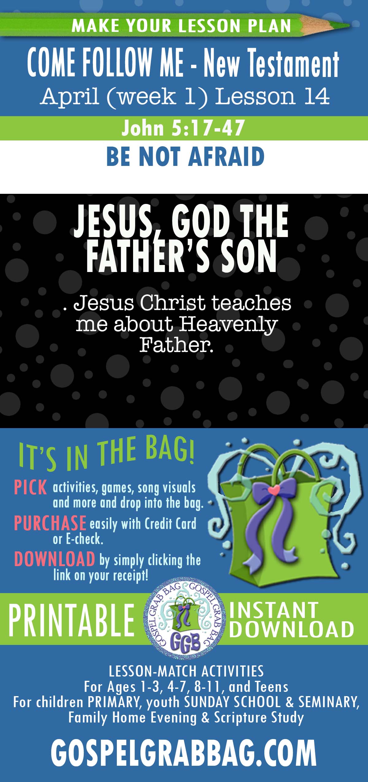 Come Follow Me - Lesson Activities for Primary “Be Not Afraid"