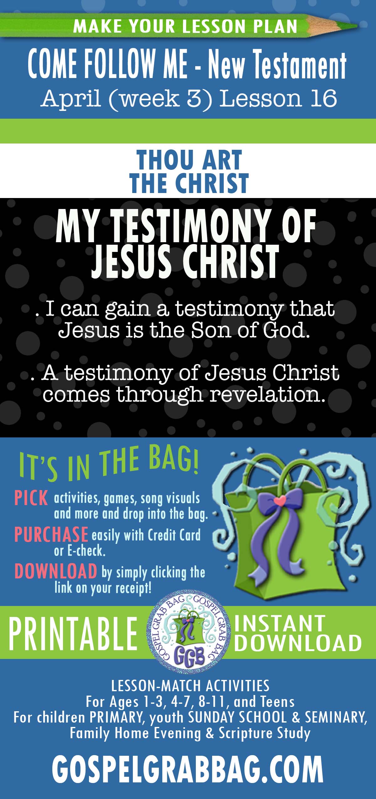 Come Follow Me Lesson Activities for Thou Art the Christ”
