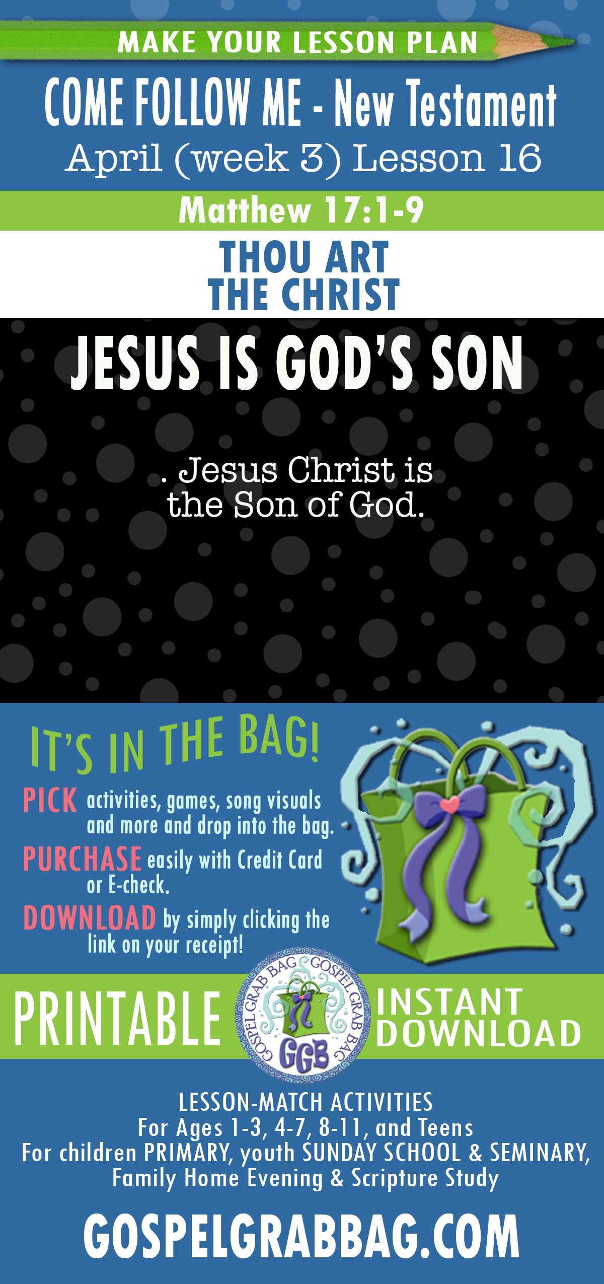Come Follow Me Lesson Activities for Thou Art the Christ”