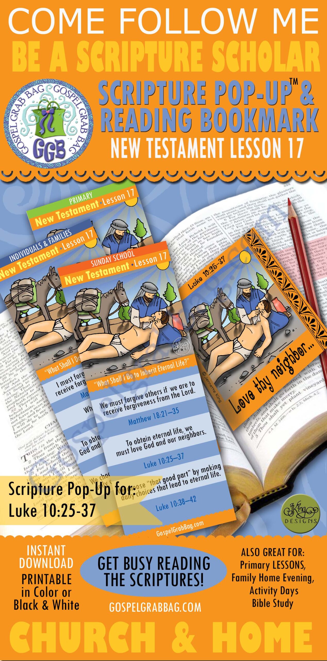 “What Shall I Do to Inherit Eternal Life?” Come Follow Me Scripture Scholars bookmark and pop-up