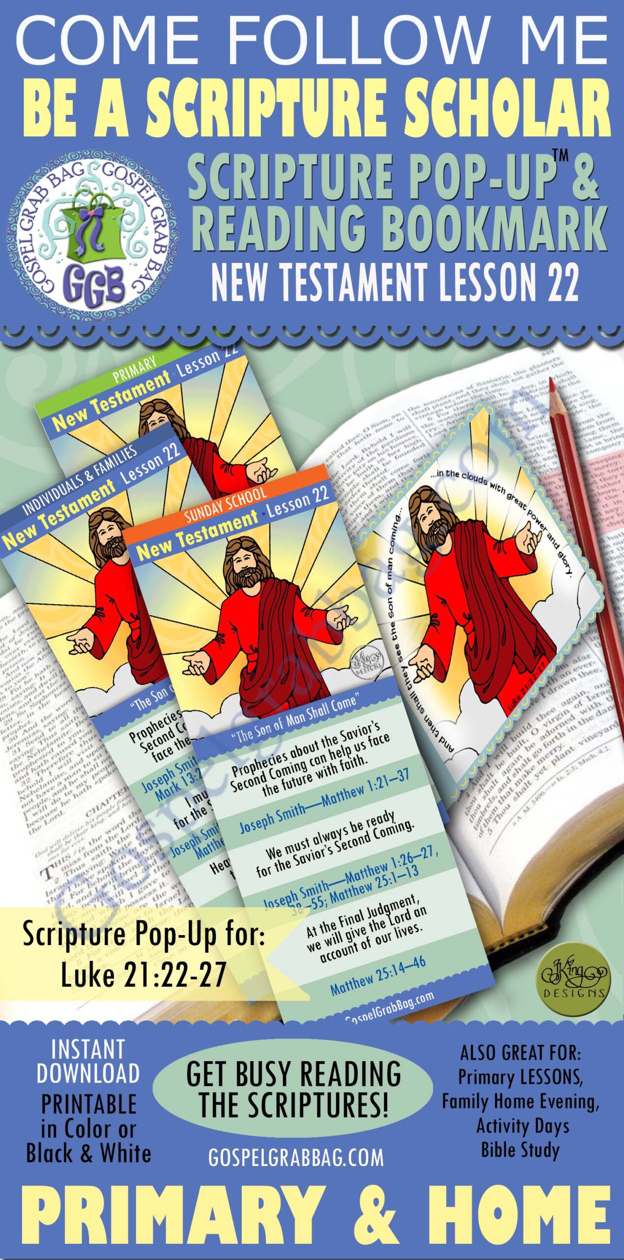 “The Son of Man Shall Come” Scripture Scholars scriptures bookmark and pop-up