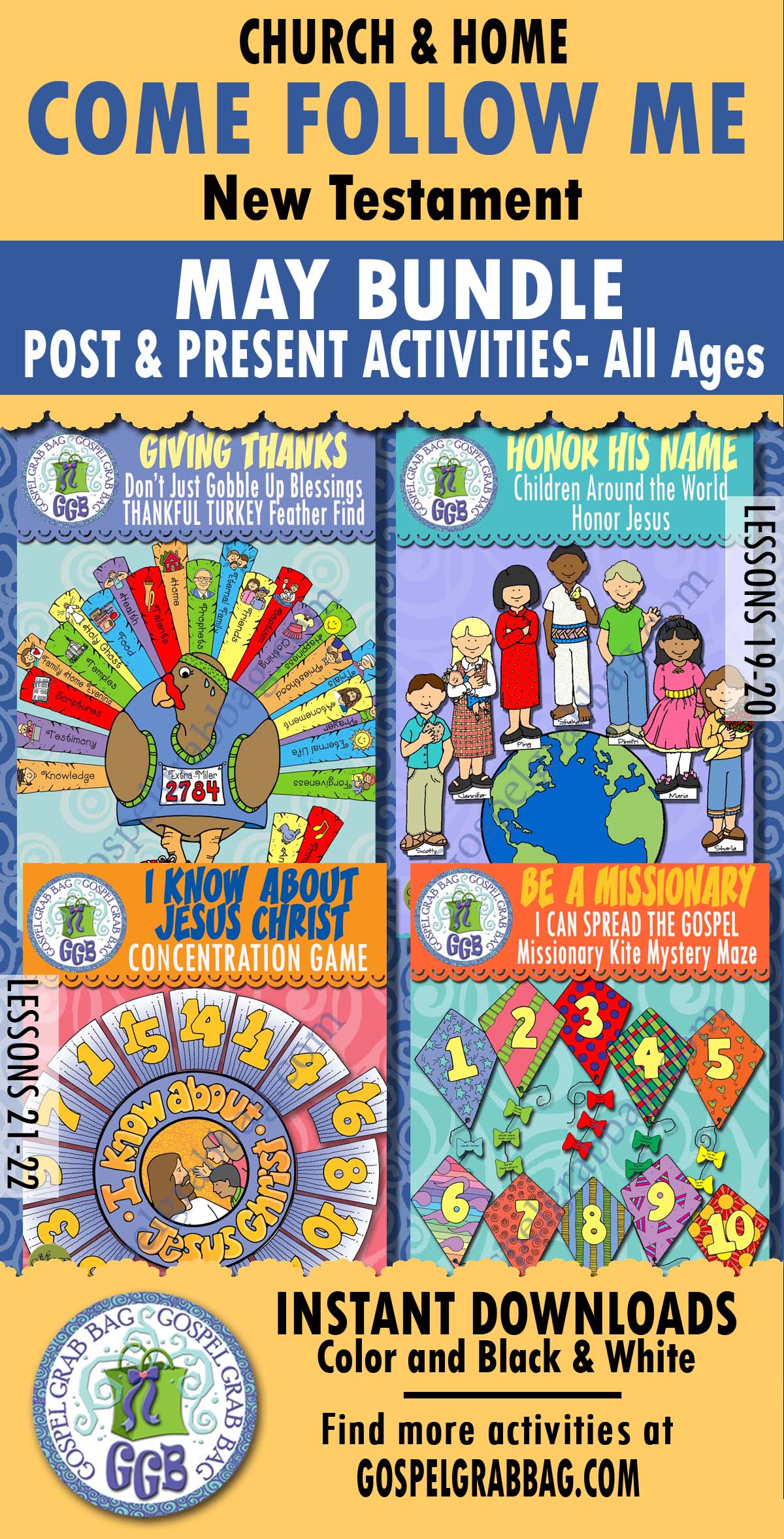 Post-and-Present - poster lesson activities for COME FOLLOW ME lessons - Bundle for May - New Testament