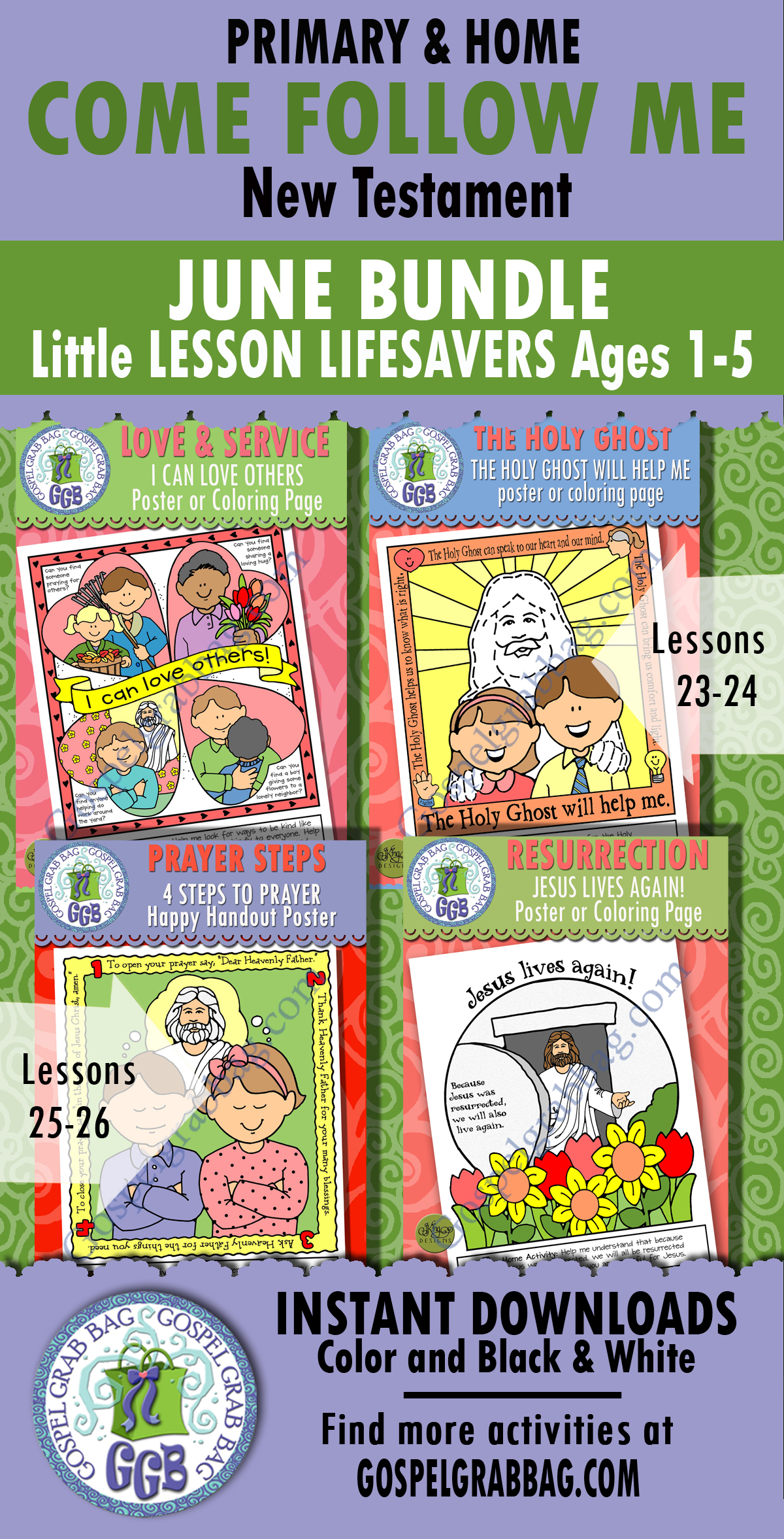 Ages 1-5 Come Follow Me - New Testament - June - Lesson Activities