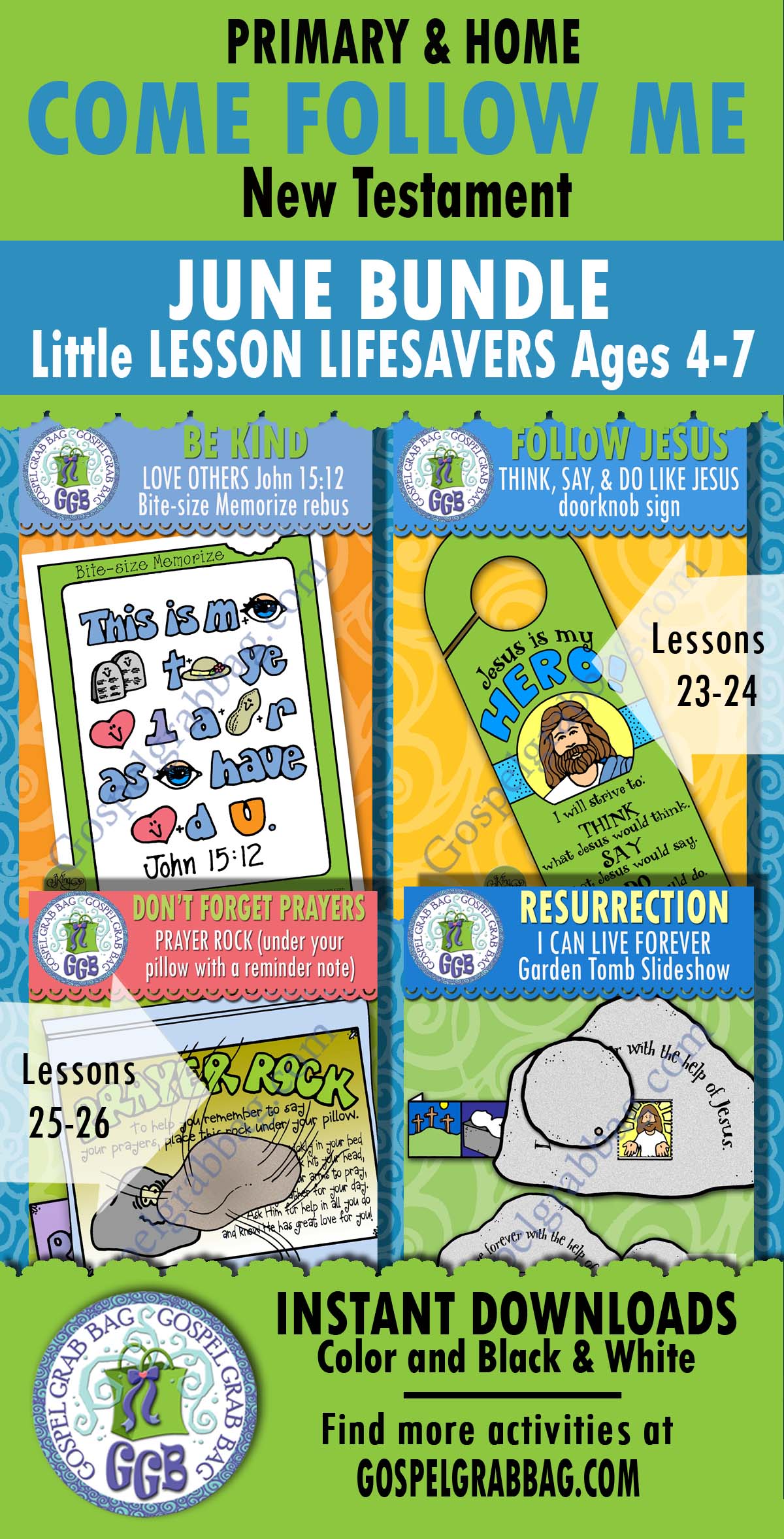 Ages 4-7 Come Follow Me - New Testament - June - Lesson Activities