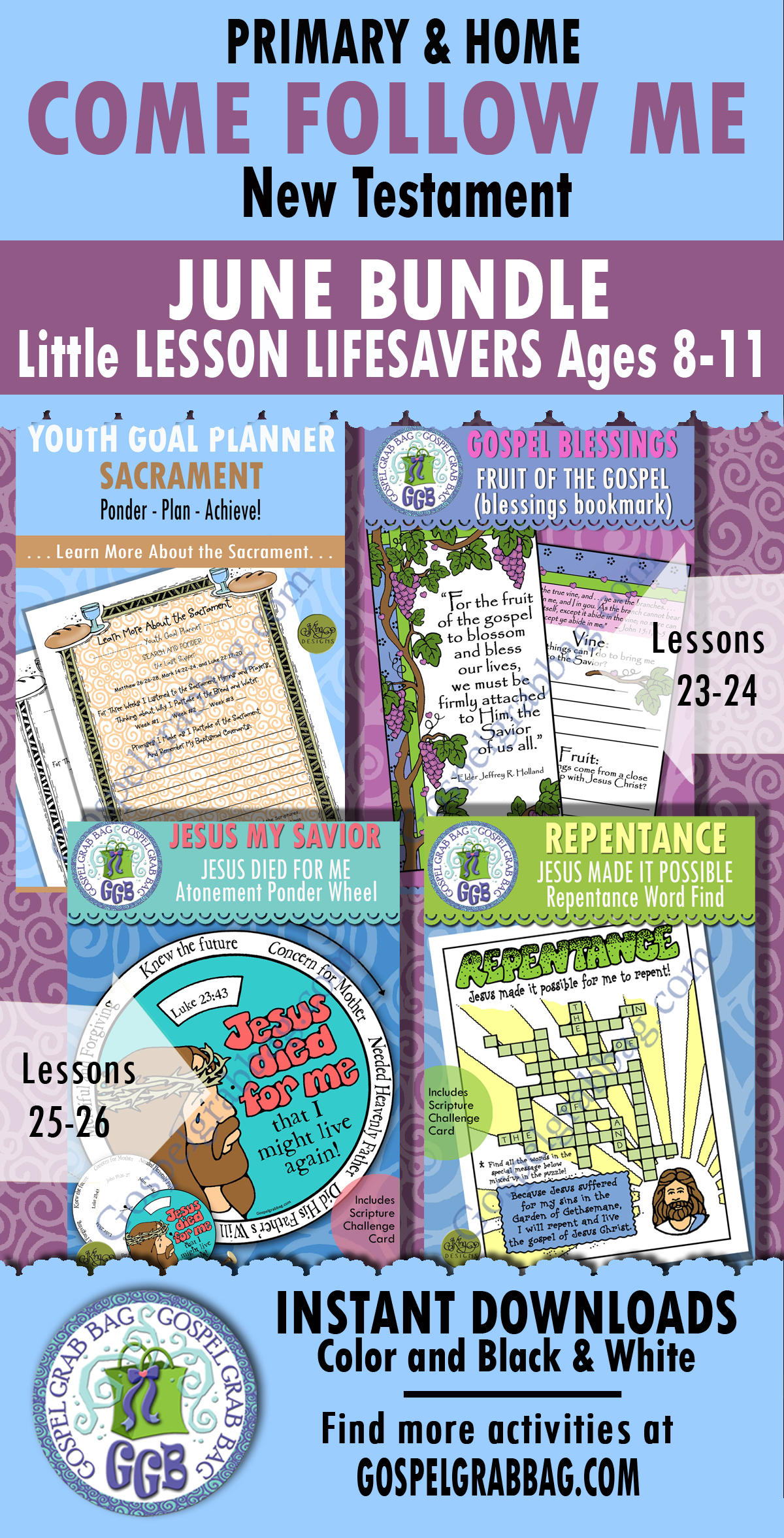 Ages 8-11 Come Follow Me - New Testament - June - Lesson Activities