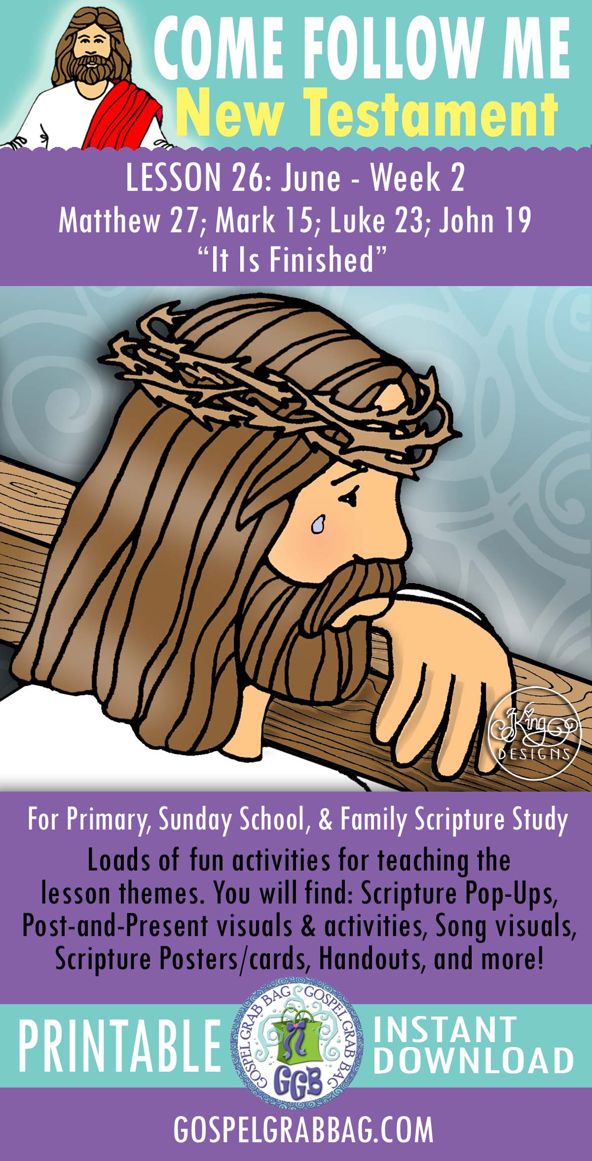 "It Is Finished" lesson activities for Primary and Sunday School