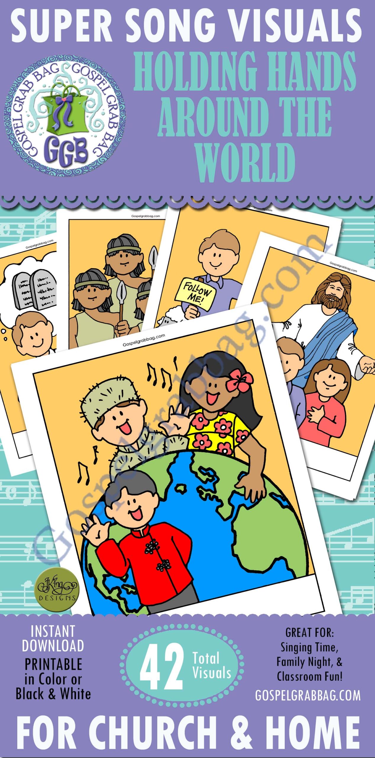 $3.50 FRIENDS - JESUS - "Holding Hands Around the World" Song Visuals for Primary Music practice songs, LDS Primary, Primary Sharing Time, Family Home Evening