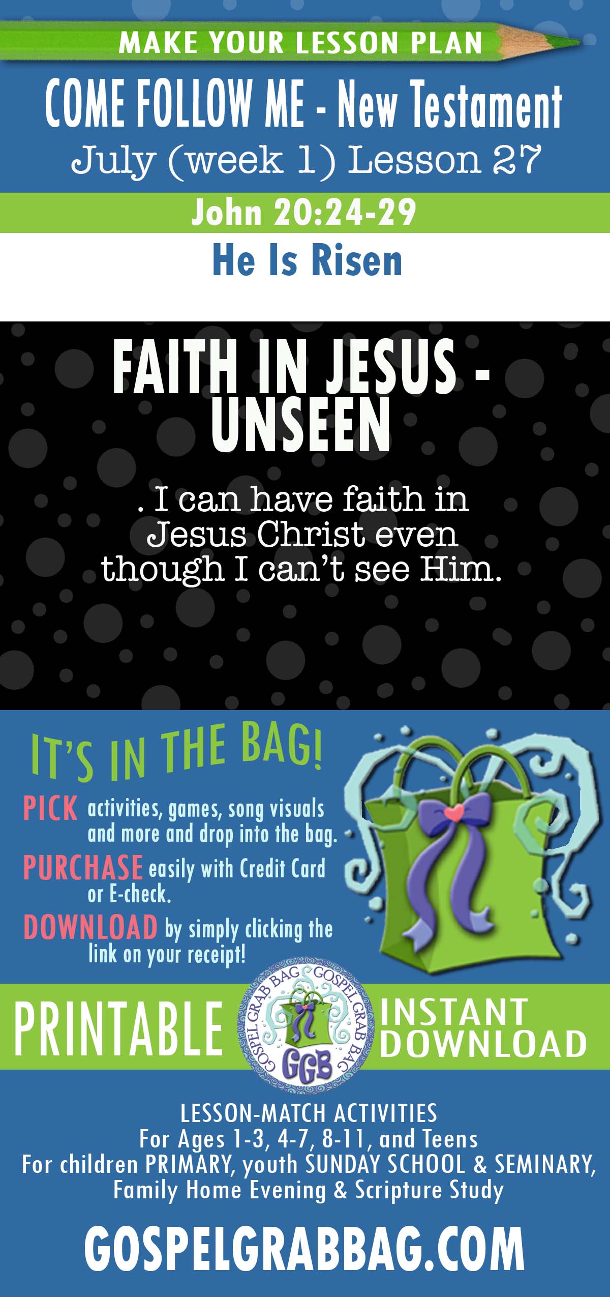 COME FOLLOW ME New Testament - July ACTIVITIES FOR ALL AGES Acts 1-5 "Ye Shall Be Witnesses unto Me"