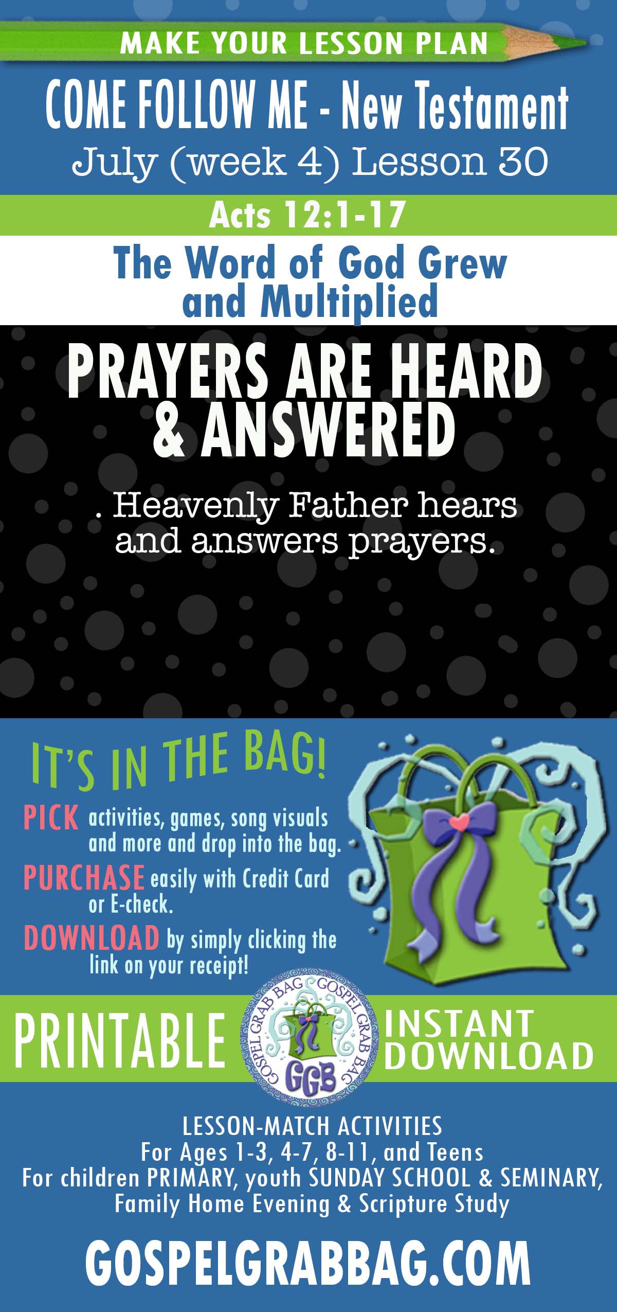 ACTIVITIES FOR “The Word of God Grew and Multiplied” COME FOLLOW ME New Testament - July