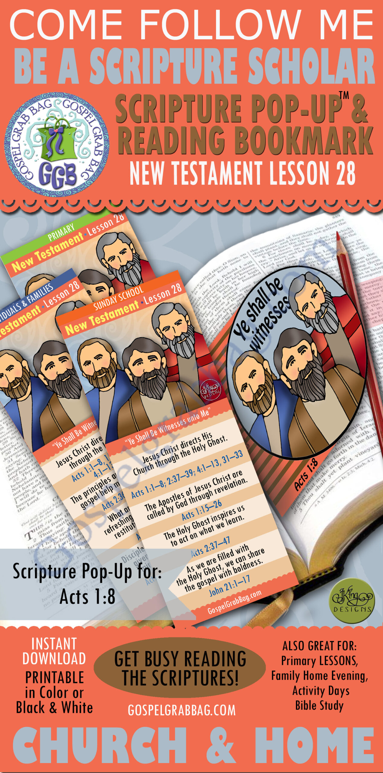 "Ye Shall Be Witnesses unto Me" Scripture Scholars for Primary Come Follow Me - New Testament JULY week 2