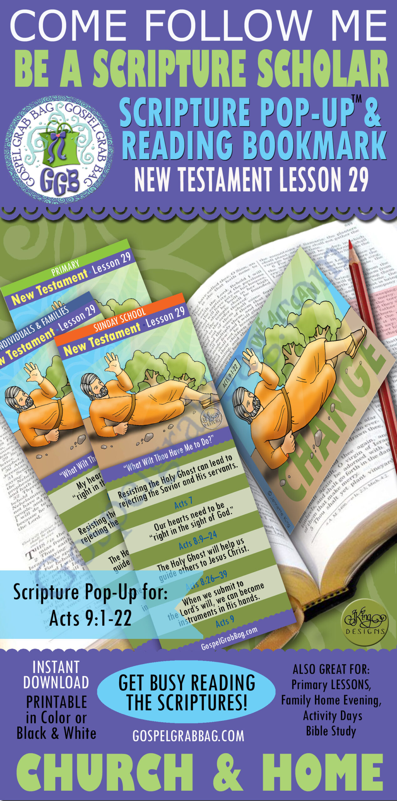 "What Wilt Thou Have Me to Do?" Scripture Scholars for Primary Come Follow Me - New Testament JULY week 3