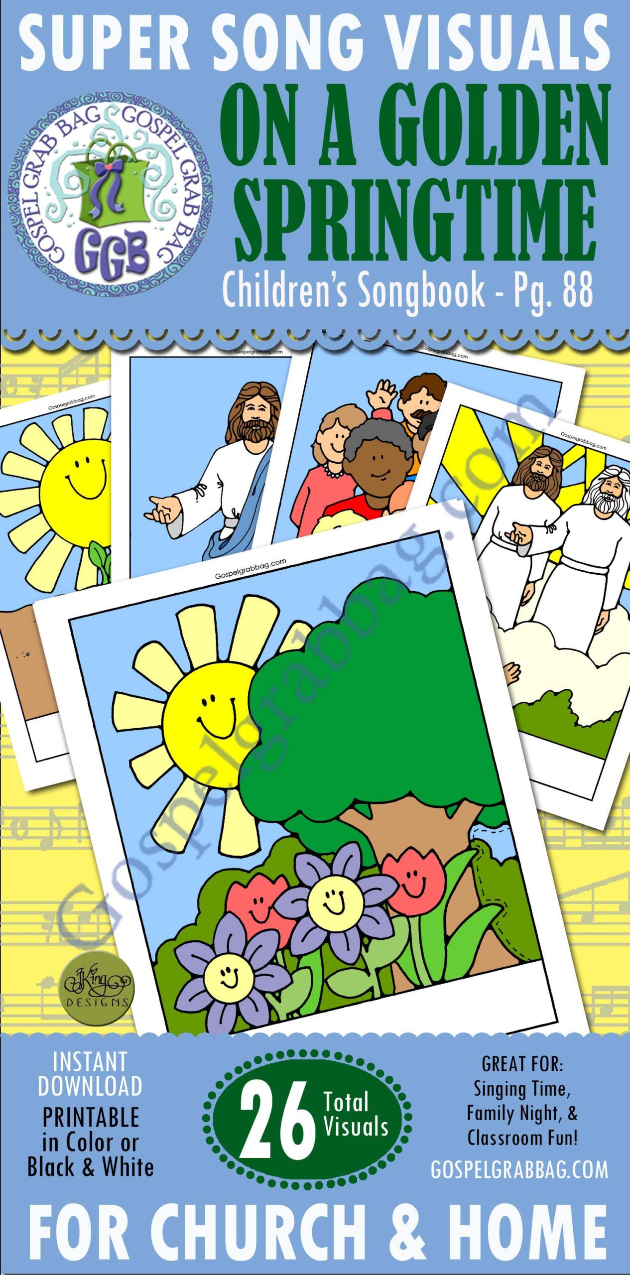 "On a Golden Springtime" Song Visuals for Primary Music practice songs, LDS Primary, Primary Sharing Time