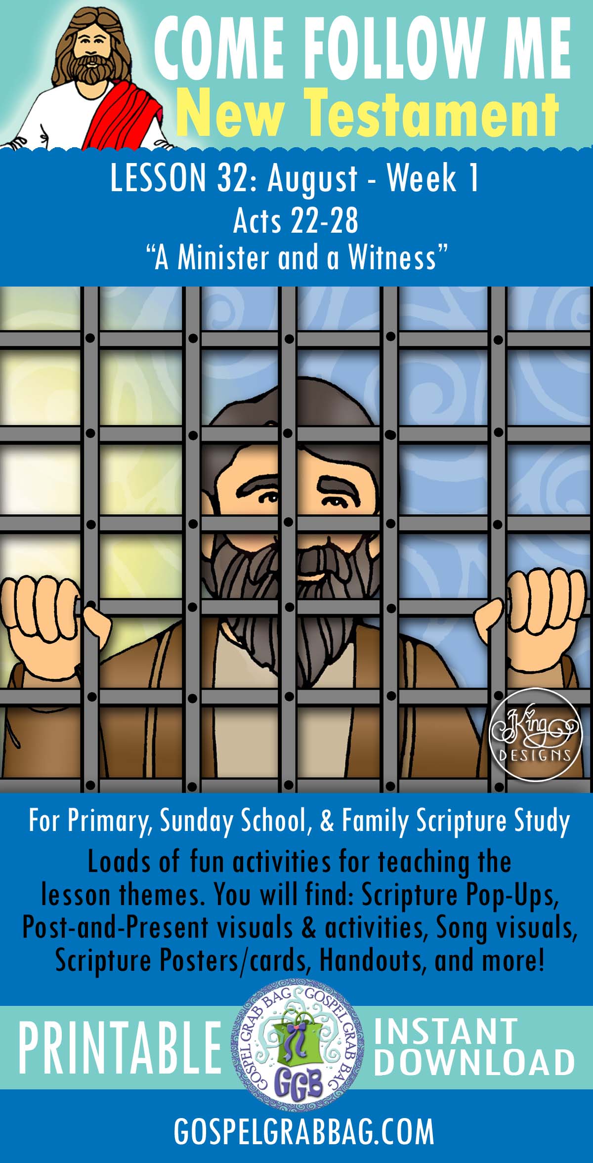 "A Minister and a Witness" COME FOLLOW ME - New Testament lesson activities for AUGUST (week 1)