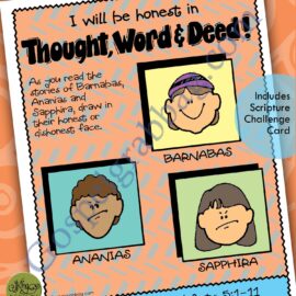 HONESTY lesson activity "Drawing Honest and Dishonest Faces - story Acts 4:36-37