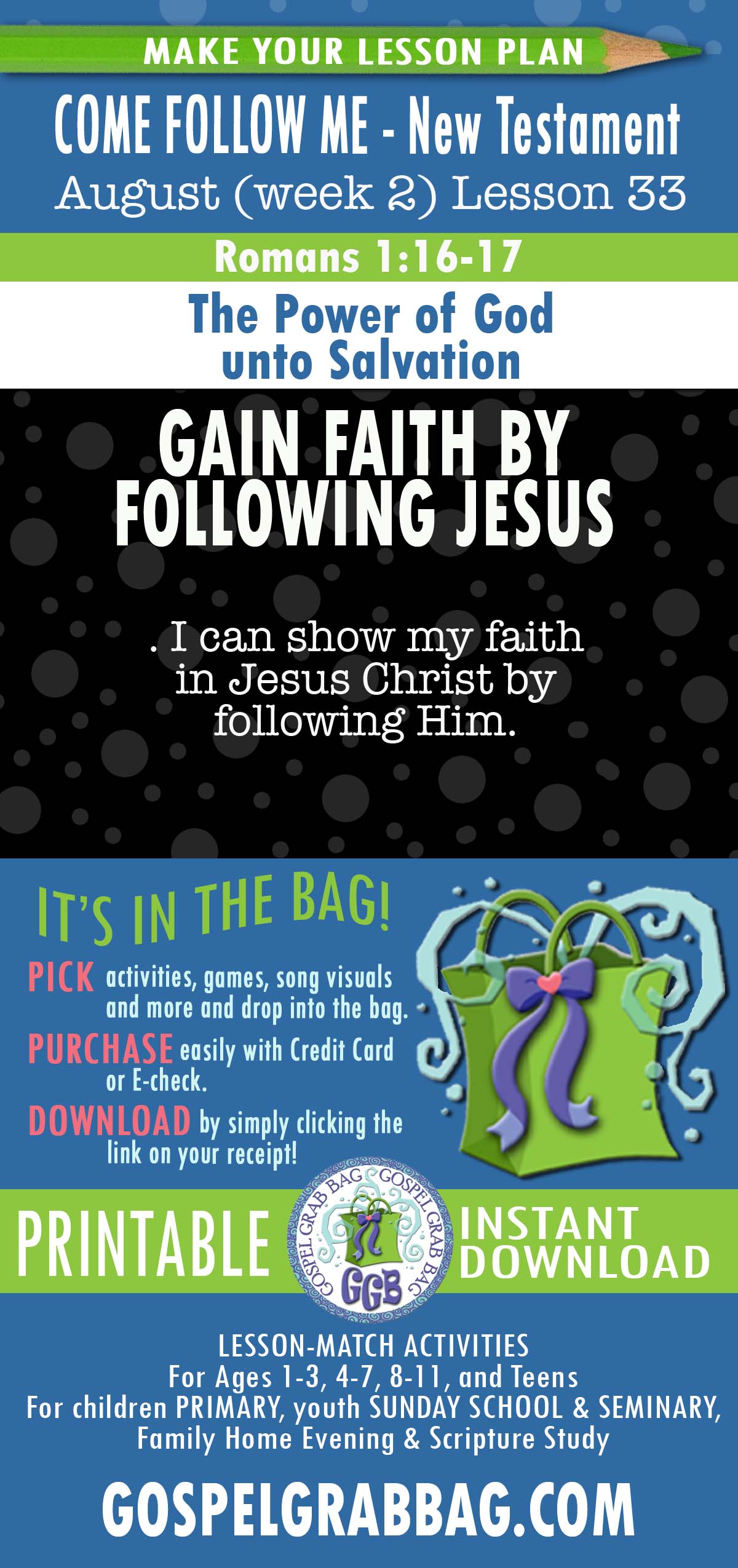 ACTIVITIES FOR August 7-13, 2023 PRIMARY Class & Family Scripture Study “The Power of God unto Salvation”