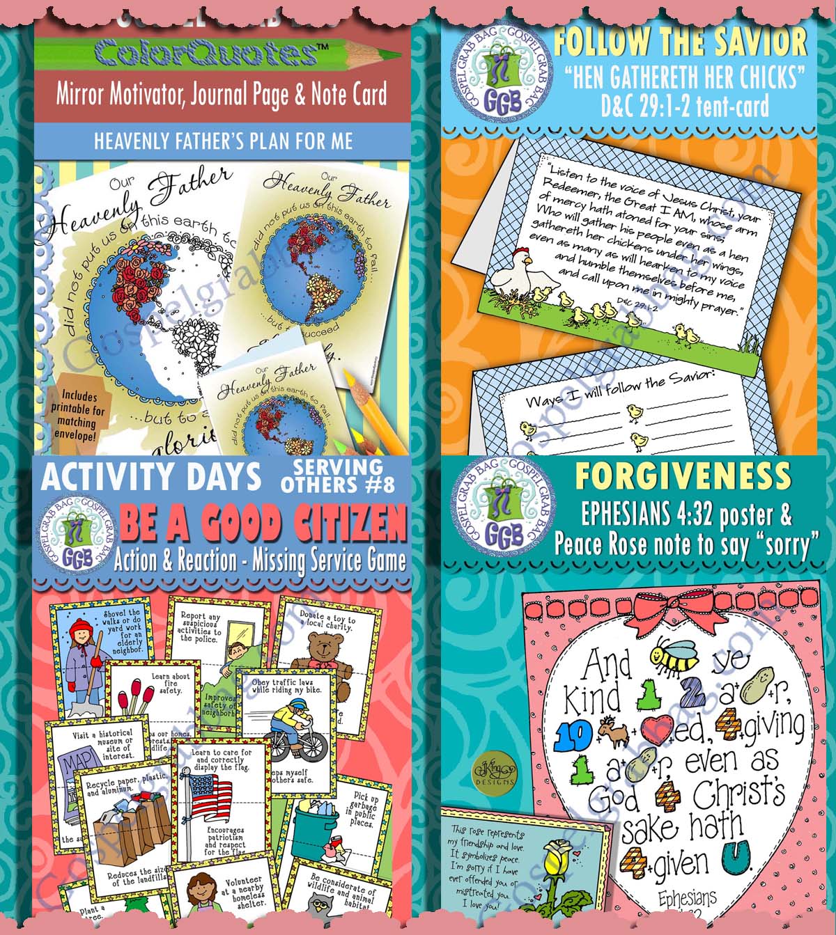 SUNDAY SCHOOL "Overcome Evil with Good" lesson activities for AUGUST