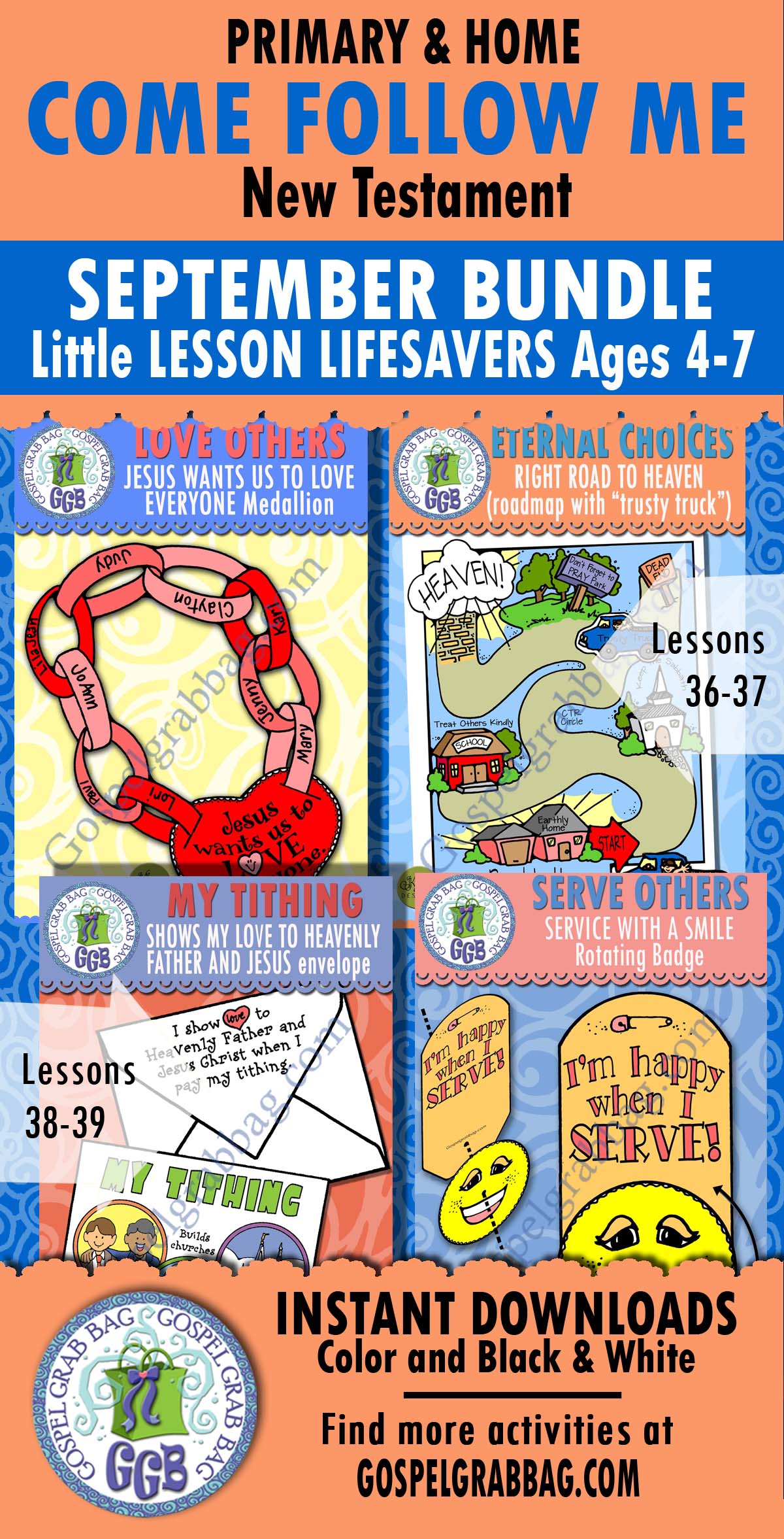 Ages 4-7 Activities for Come Follow Me - New Testament - September