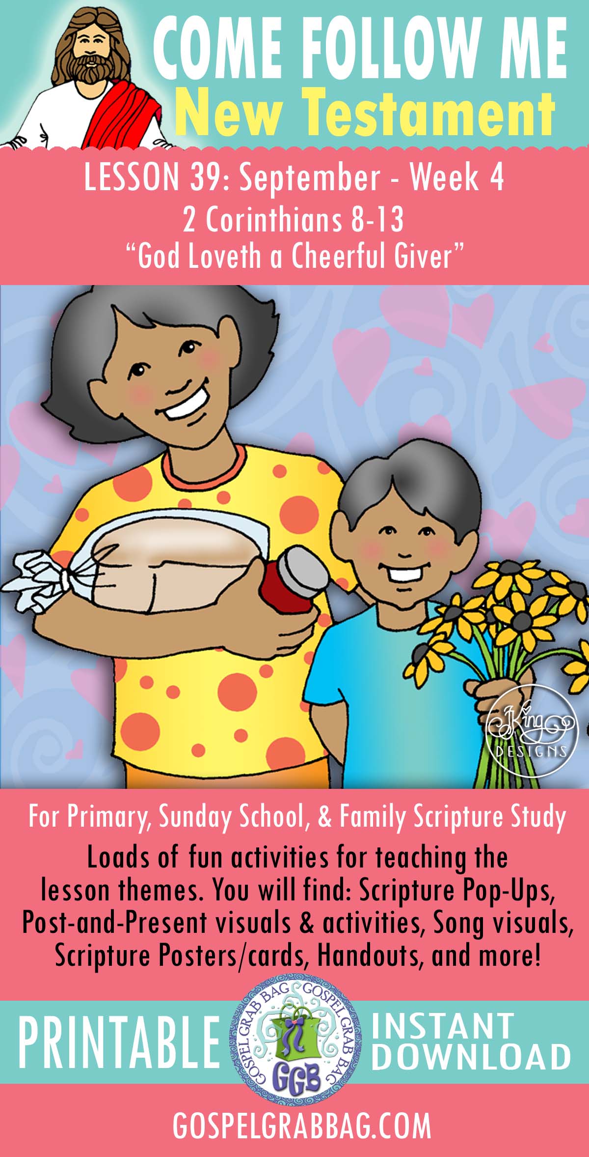 "God Loveth a Cheerful Giver" Come Follow Me activities - September New Testament