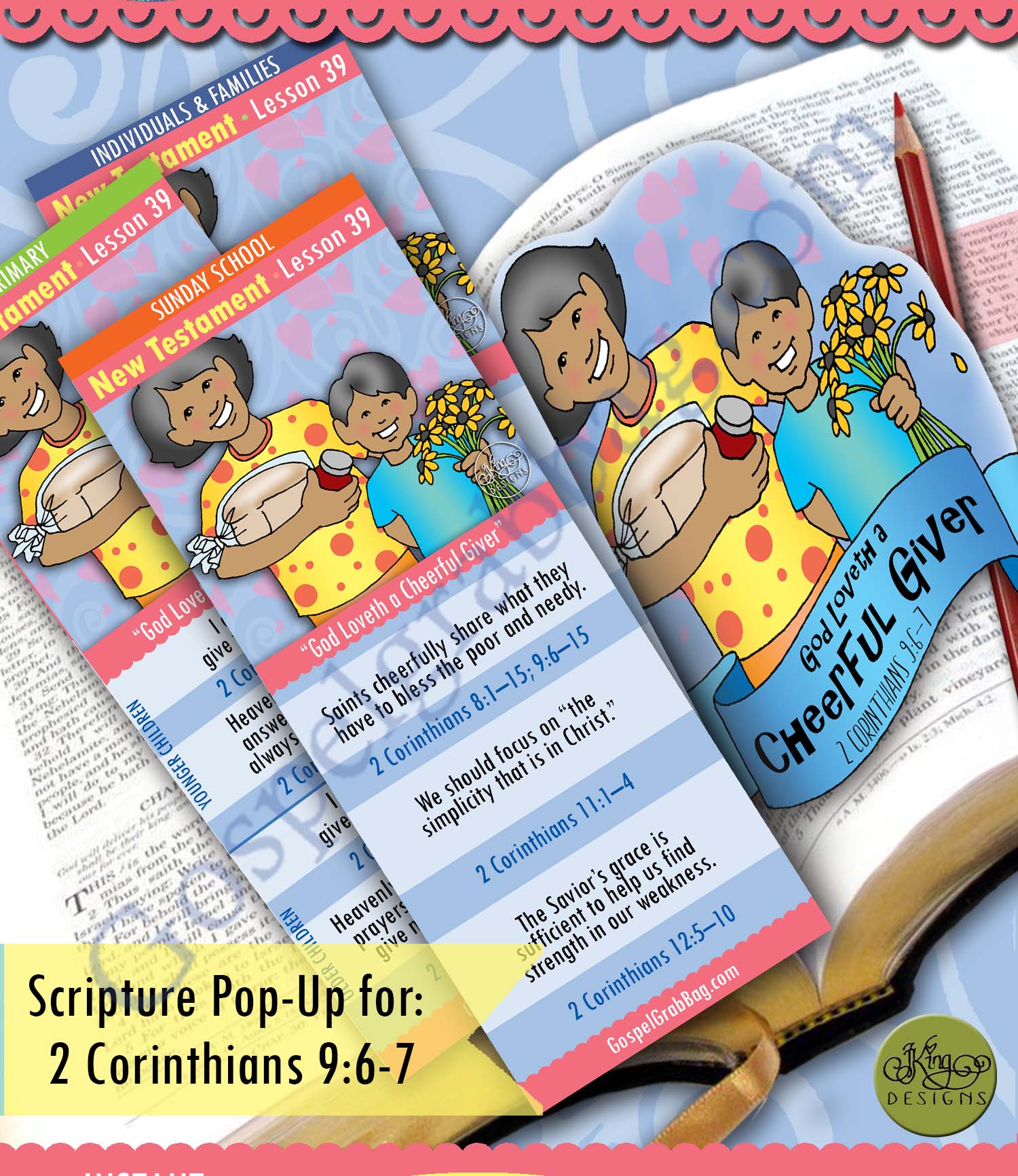 Scripture Scholars bookmark and pop-up for "BE YE RECONCILED TO GOD"