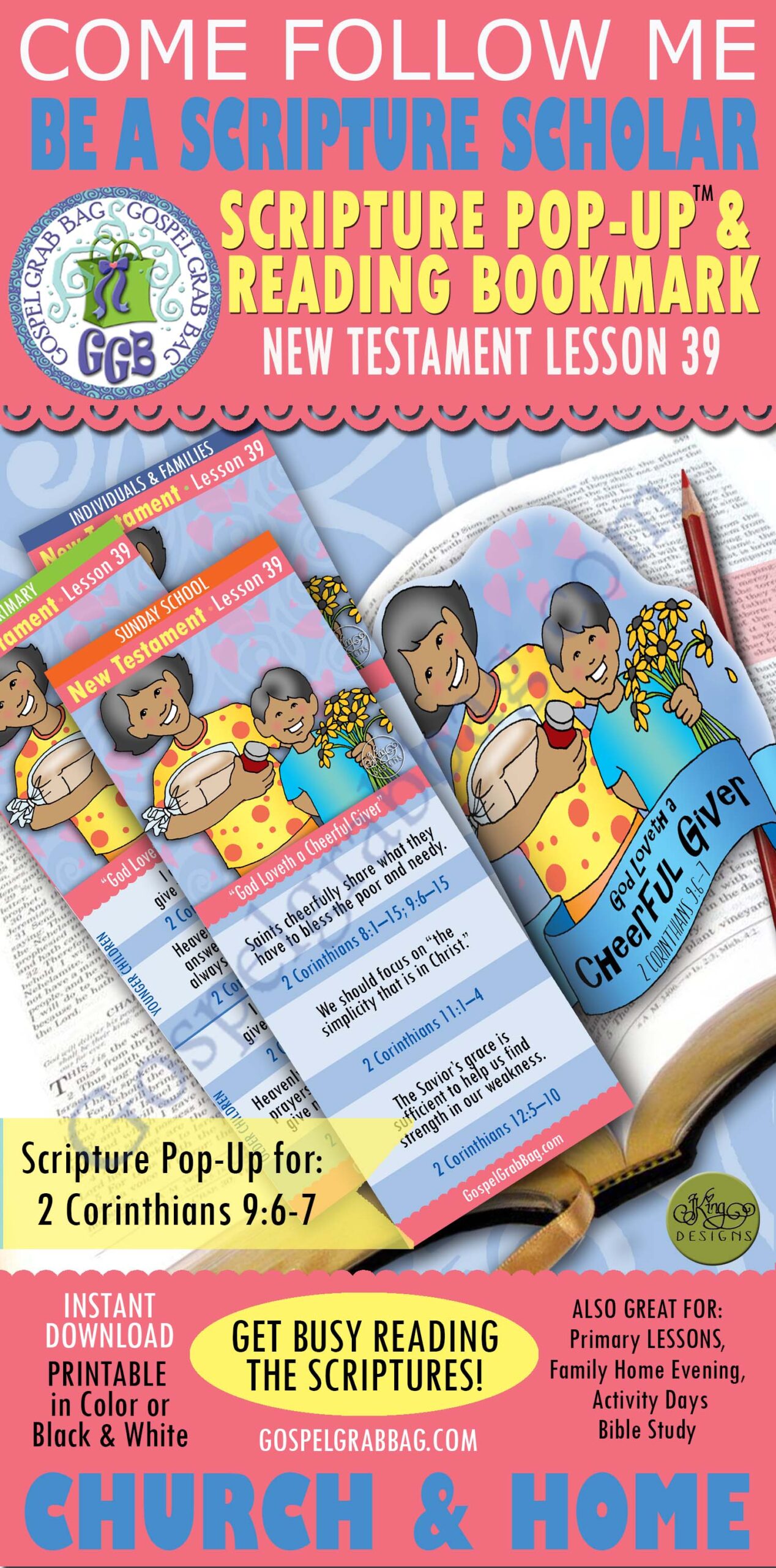 Scripture Scholars bookmark and pop-up for "BE YE RECONCILED TO GOD"