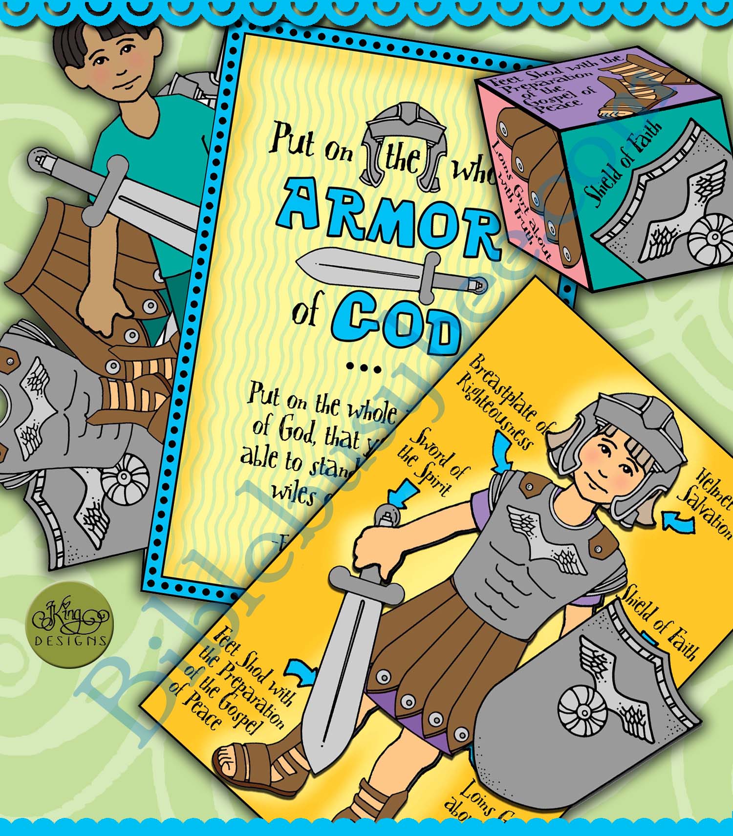 Put on the "Whole Armor of God" build a warrior toss game