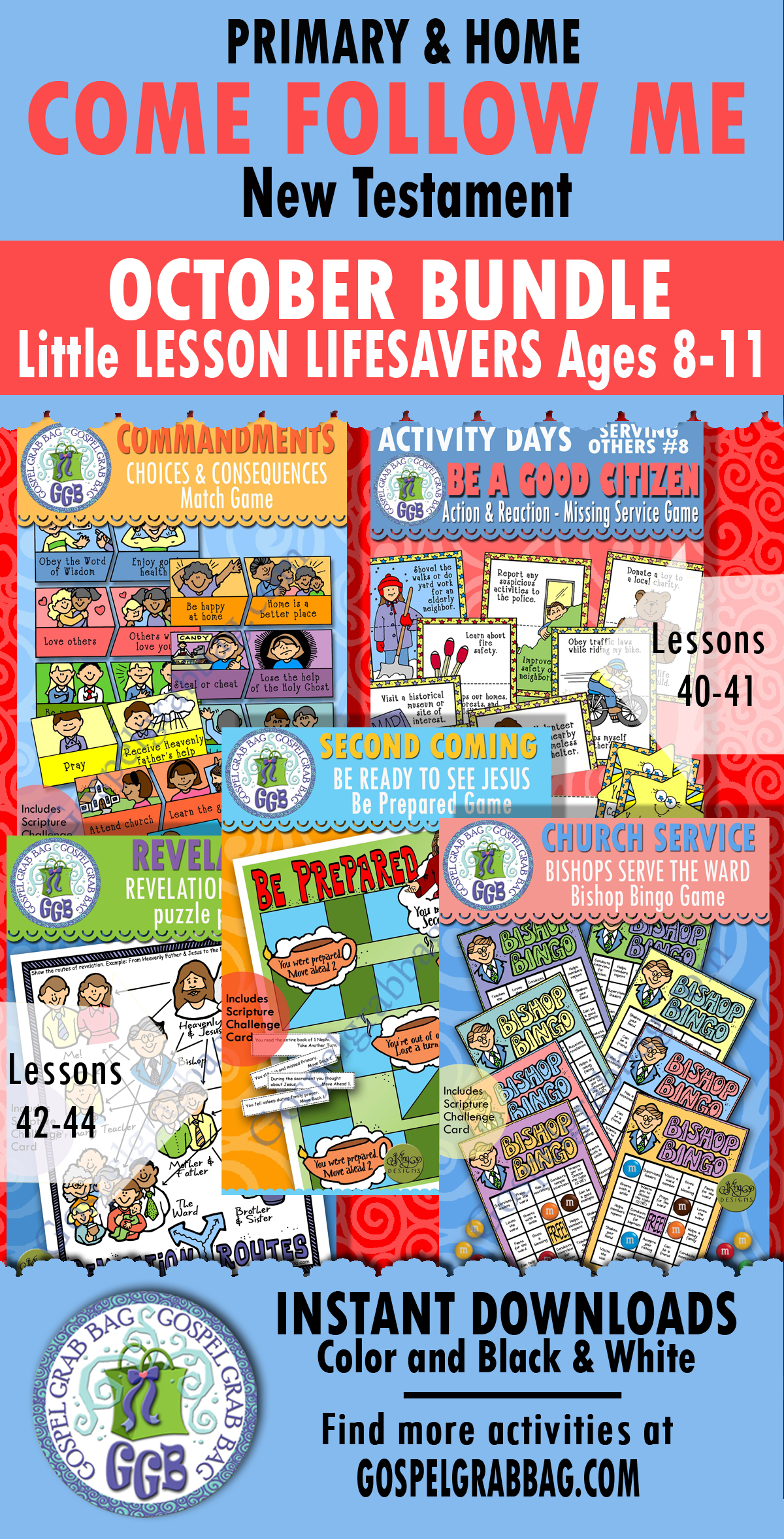 PRIMARY Ages 8-11 Activities For Come Follow Me, New Testament - October