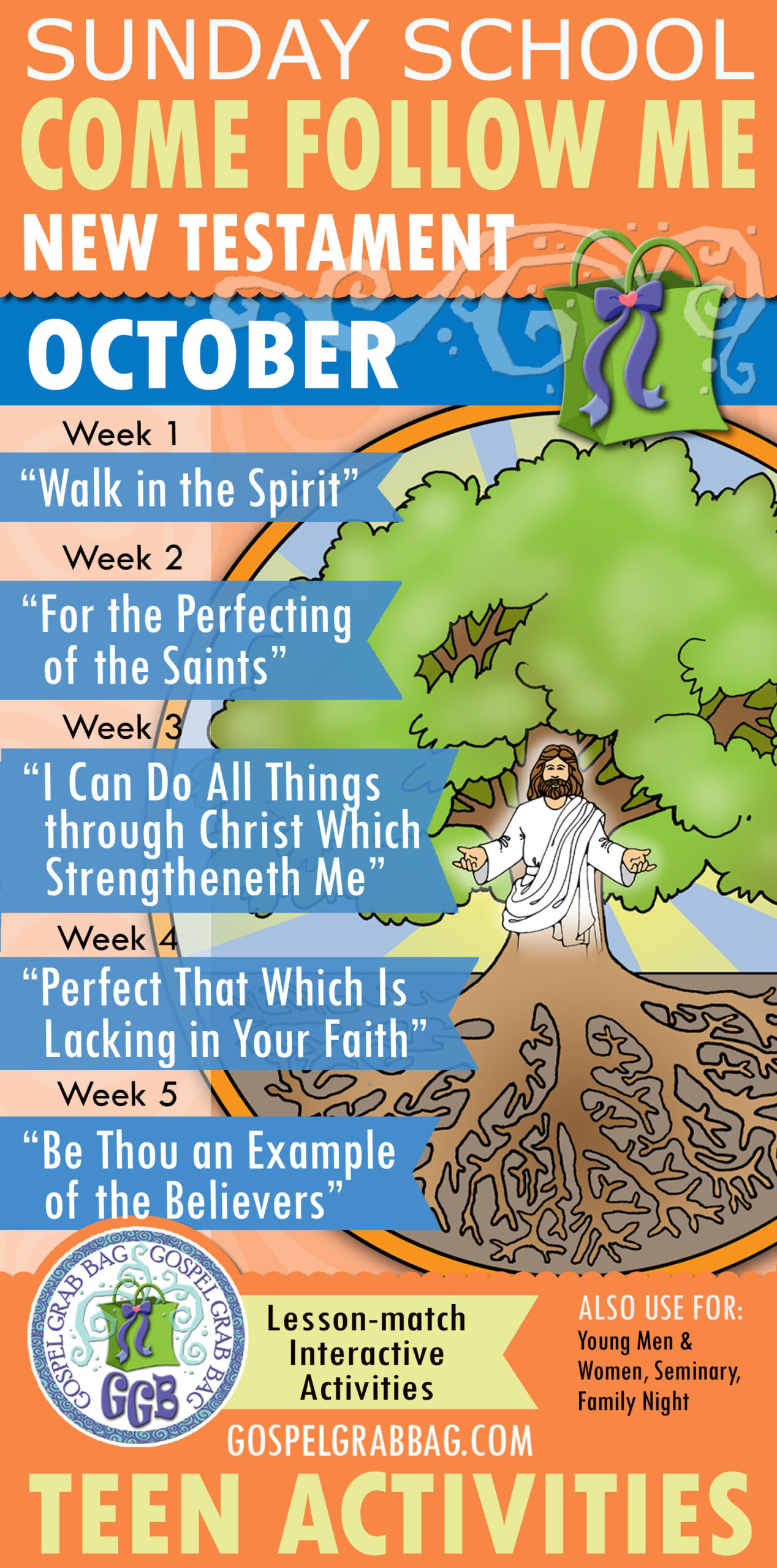 SUNDAY SCHOOL lesson activities for Come Follow Me, New Testament - October