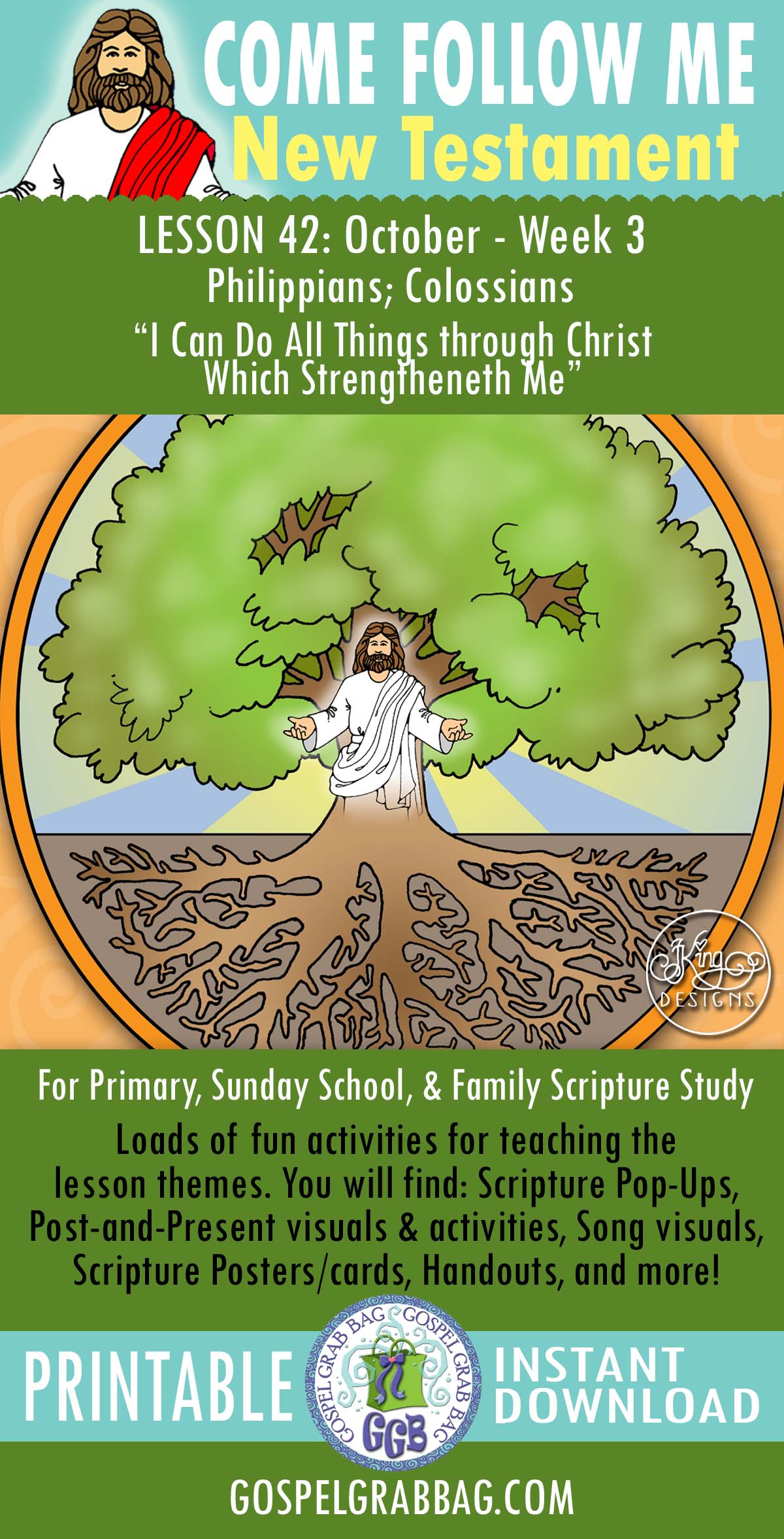 "I Can Do All Things through Christ Which Strengtheneth Me" Come Follow Me lesson activities - Philippians; Colossians