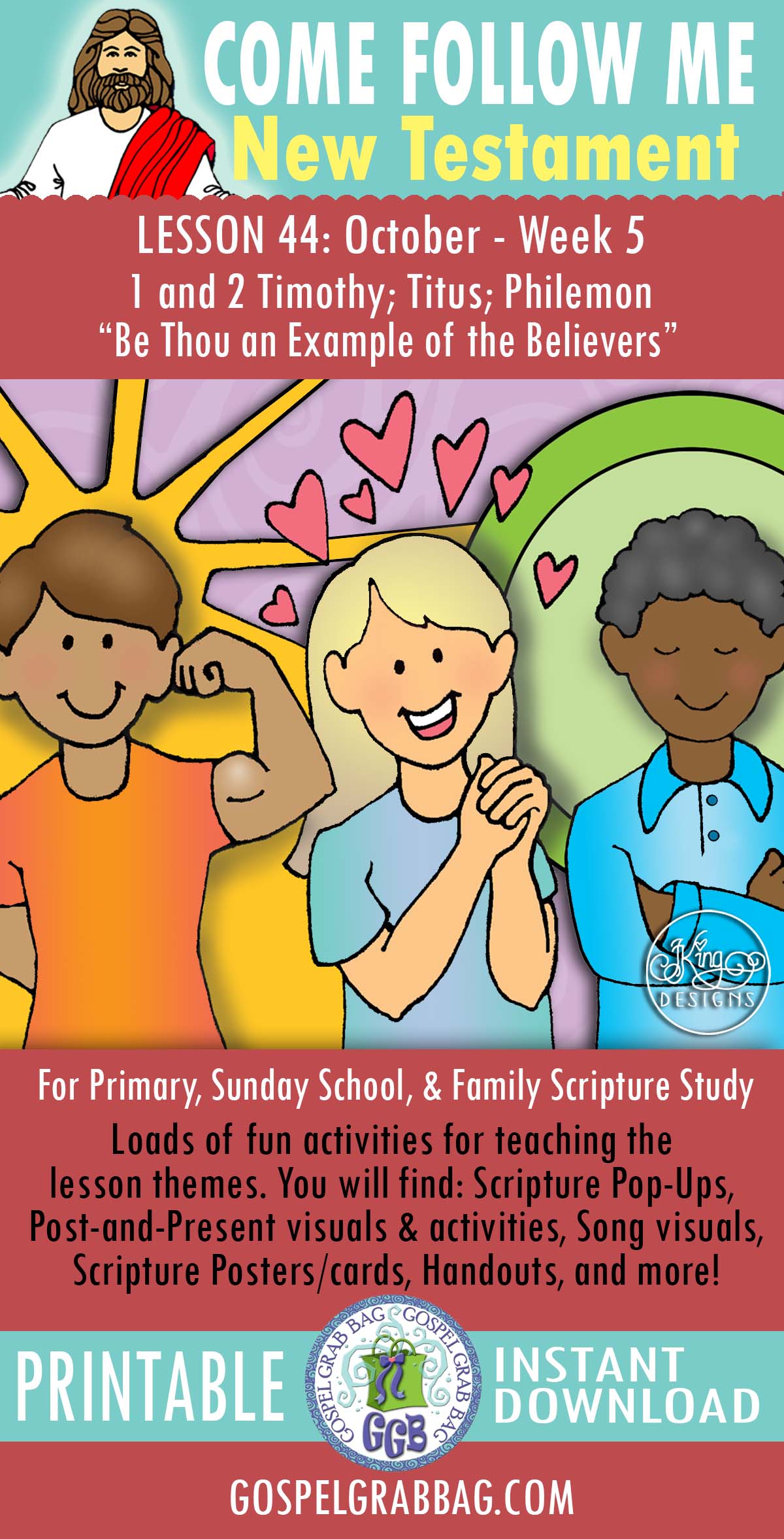 "Be Thou an Example of the Believers" Come Follow Me lesson activities - 1 and 2 Timothy; Titus; Philemon