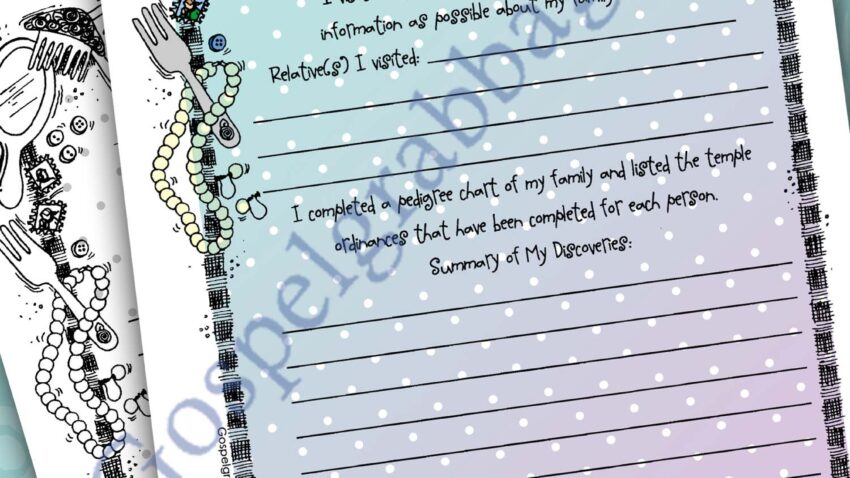 FAMILY HISTORY Youth Goal Planner "Learn about Your Family History"