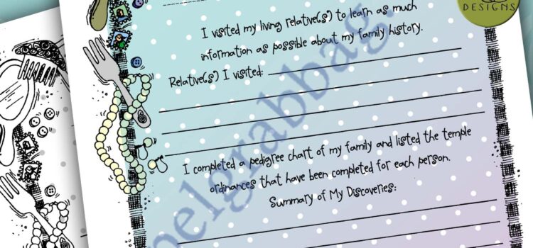 FAMILY HISTORY Youth Goal Planner "Learn about Your Family History"