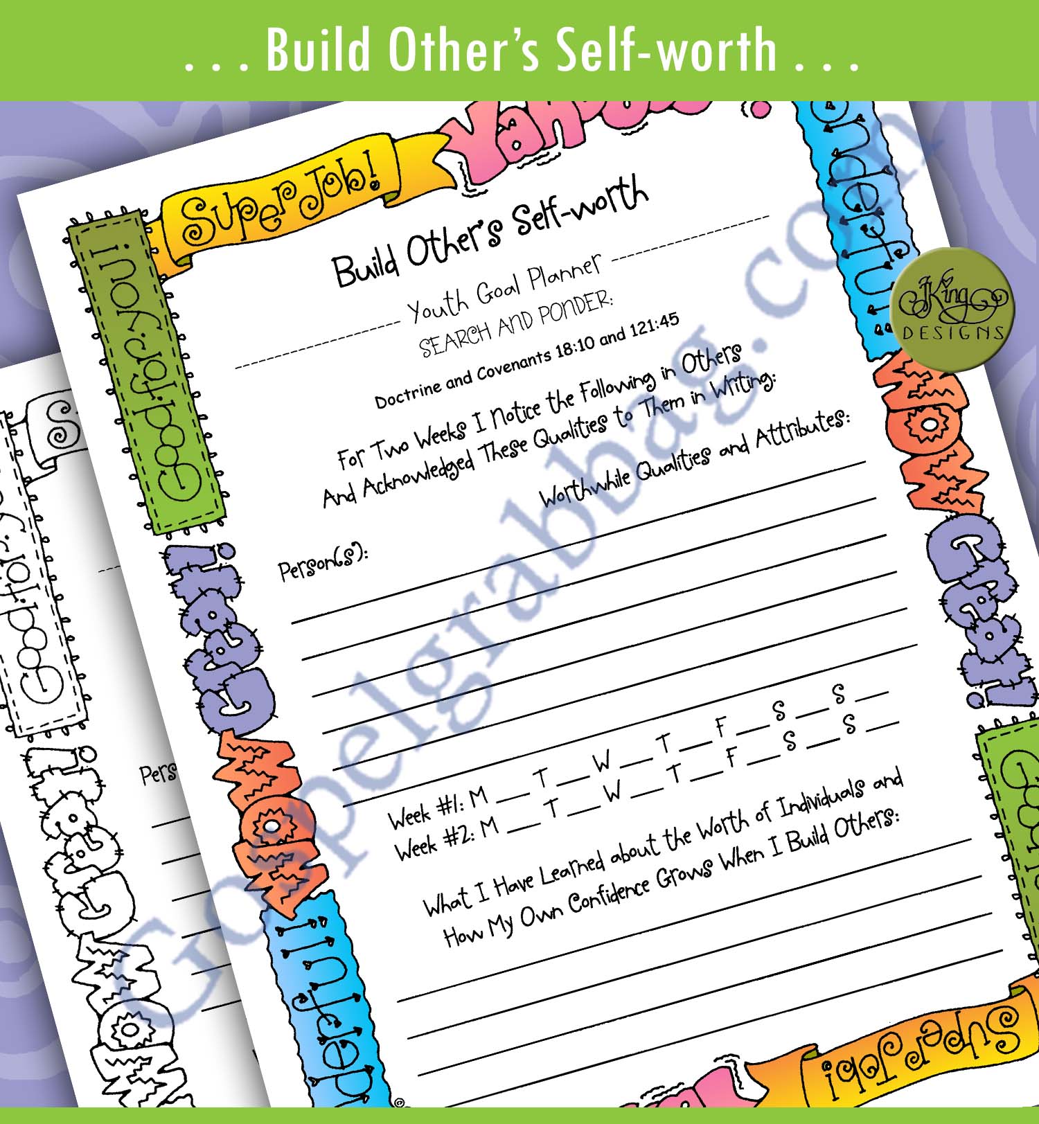 SELF-WORTH Youth Goal Planner "Build Other's Self-worth"