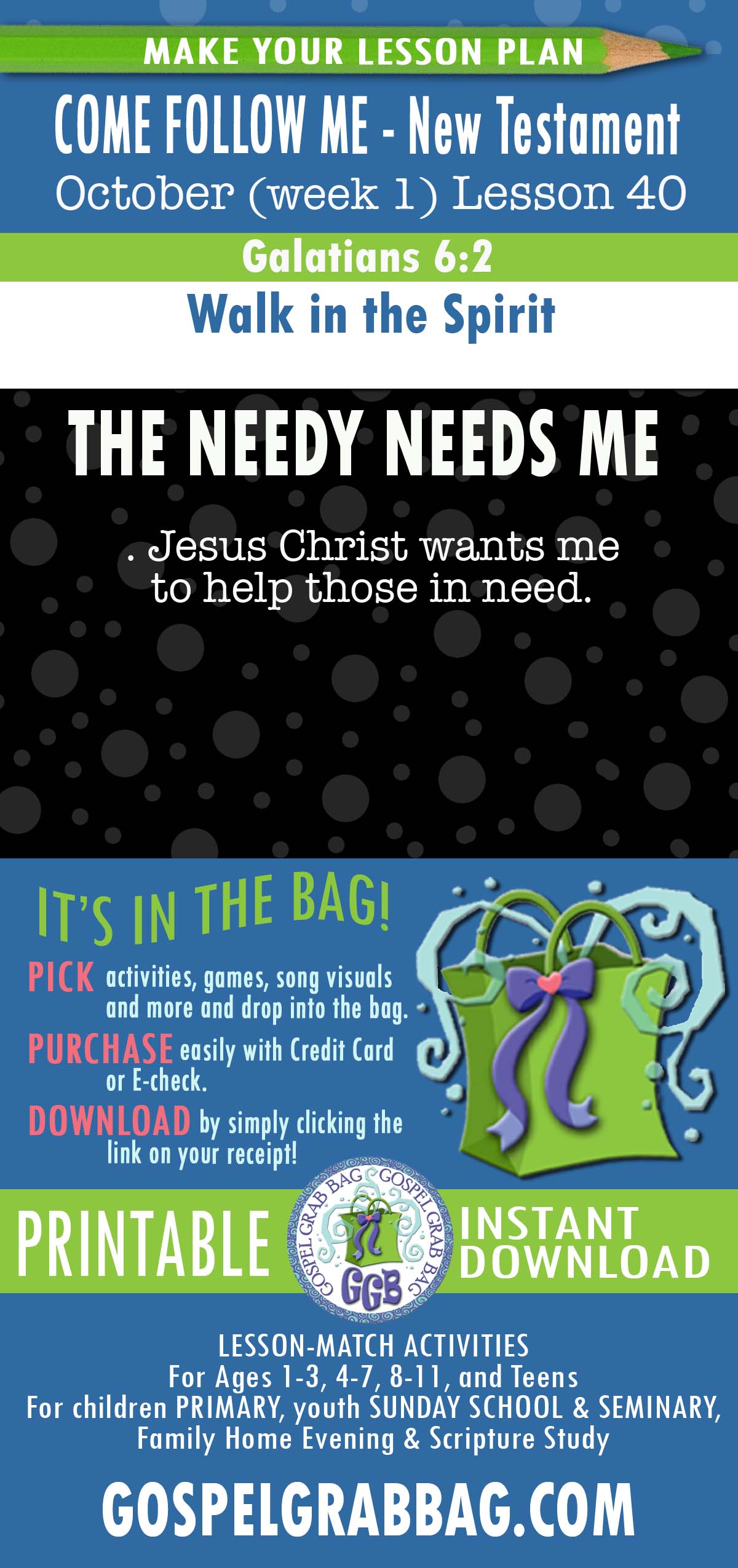 “Walk in the Spirit” LESSON ACTIVITIES for Come Follow Me