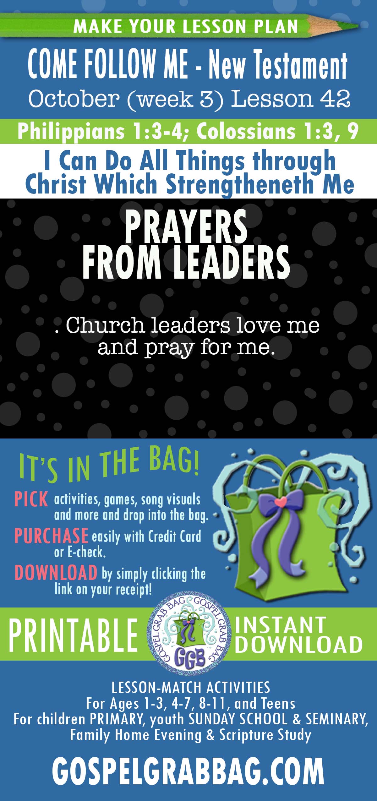 "I Can Do All Things through Christ Which Strengtheneth Me" LESSON ACTIVITIES