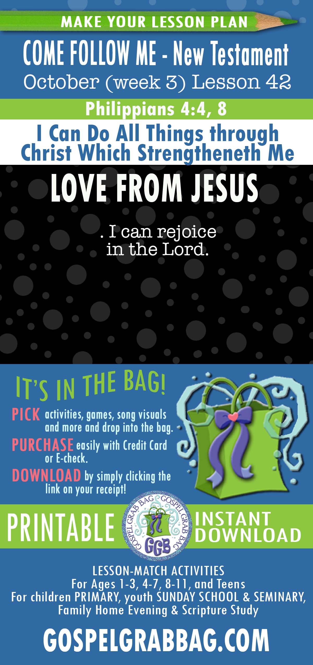 "I Can Do All Things through Christ Which Strengtheneth Me" LESSON ACTIVITIES