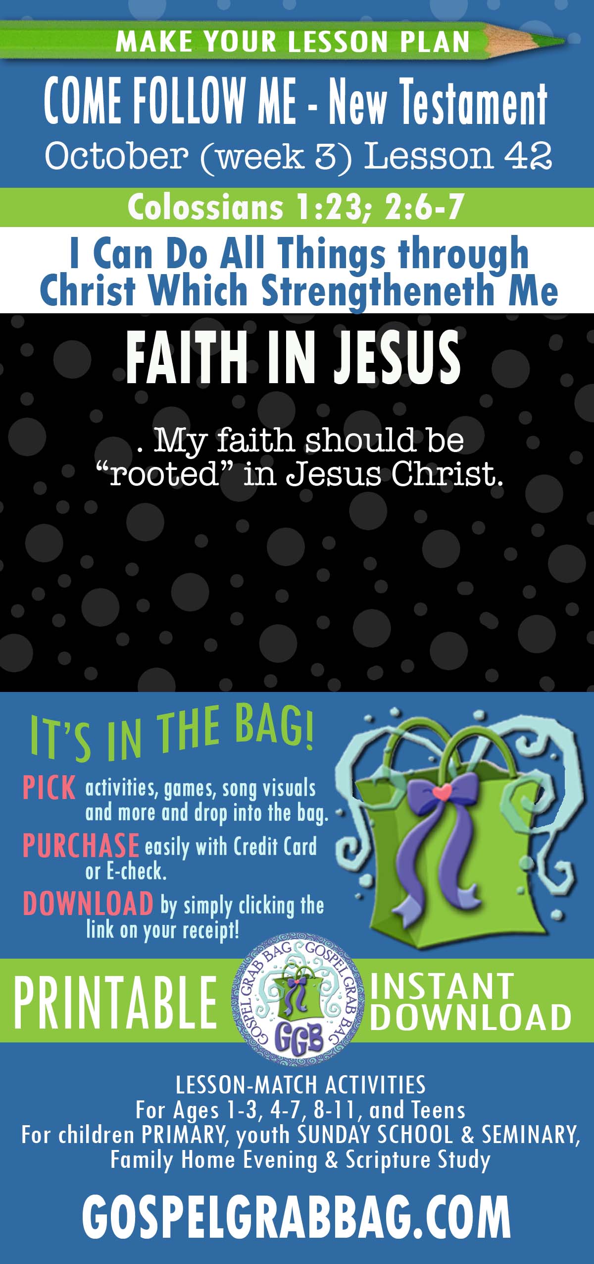 "I Can Do All Things through Christ Which Strengtheneth Me" LESSON ACTIVITIES