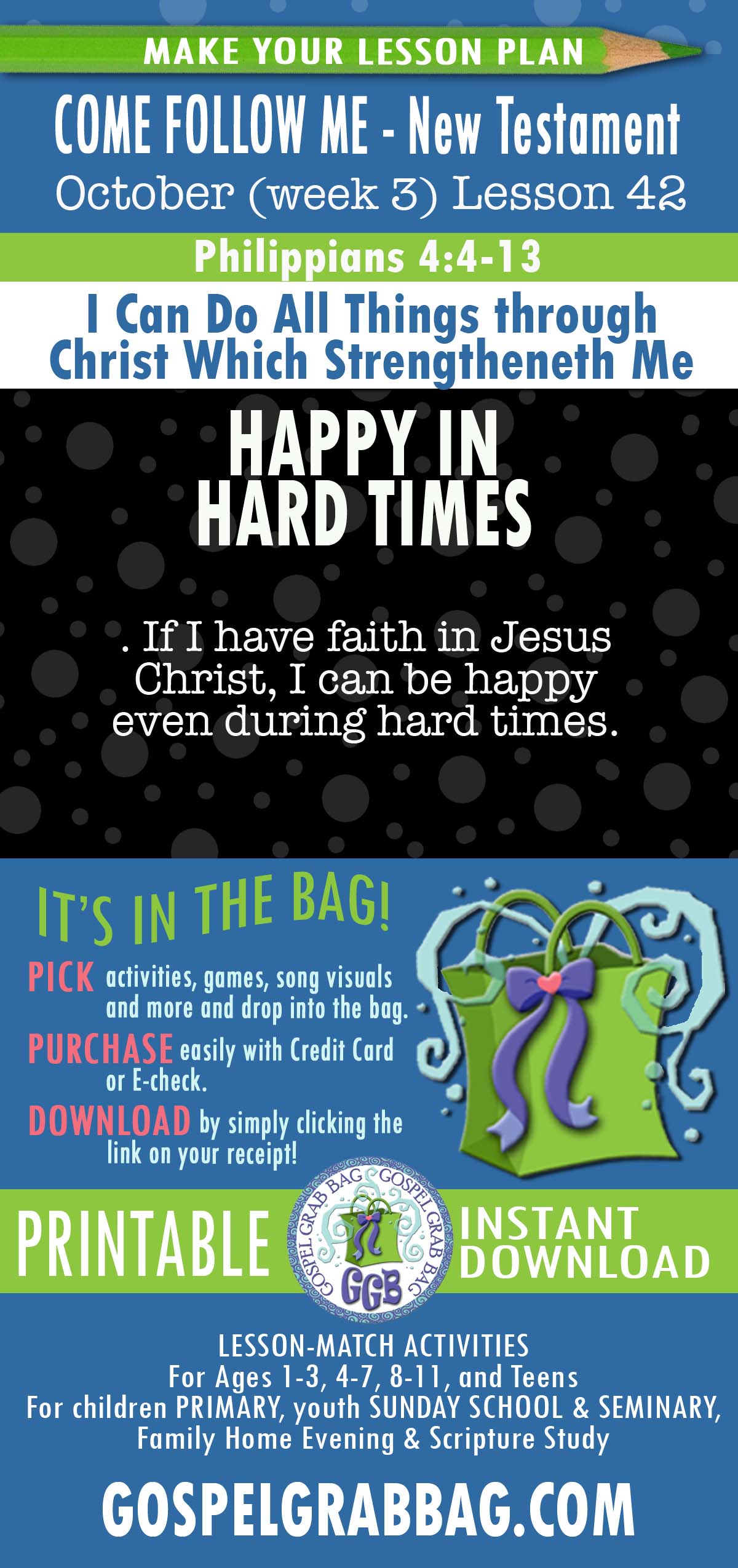 "I Can Do All Things through Christ Which Strengtheneth Me" LESSON ACTIVITIES