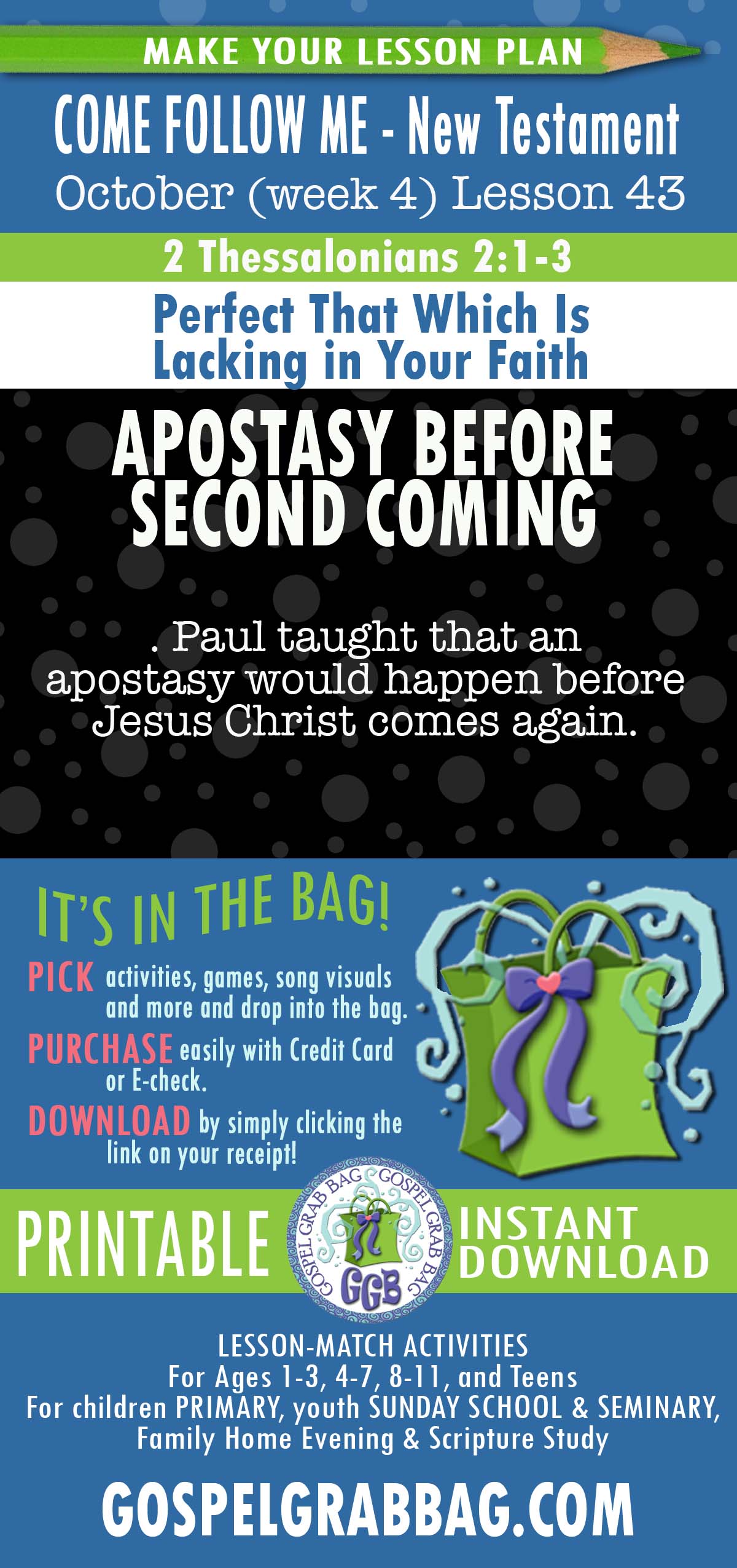 As I follow God’s commandments, I will be ready for the Second Coming of Jesus Christ. LESSON ACTIVITIES