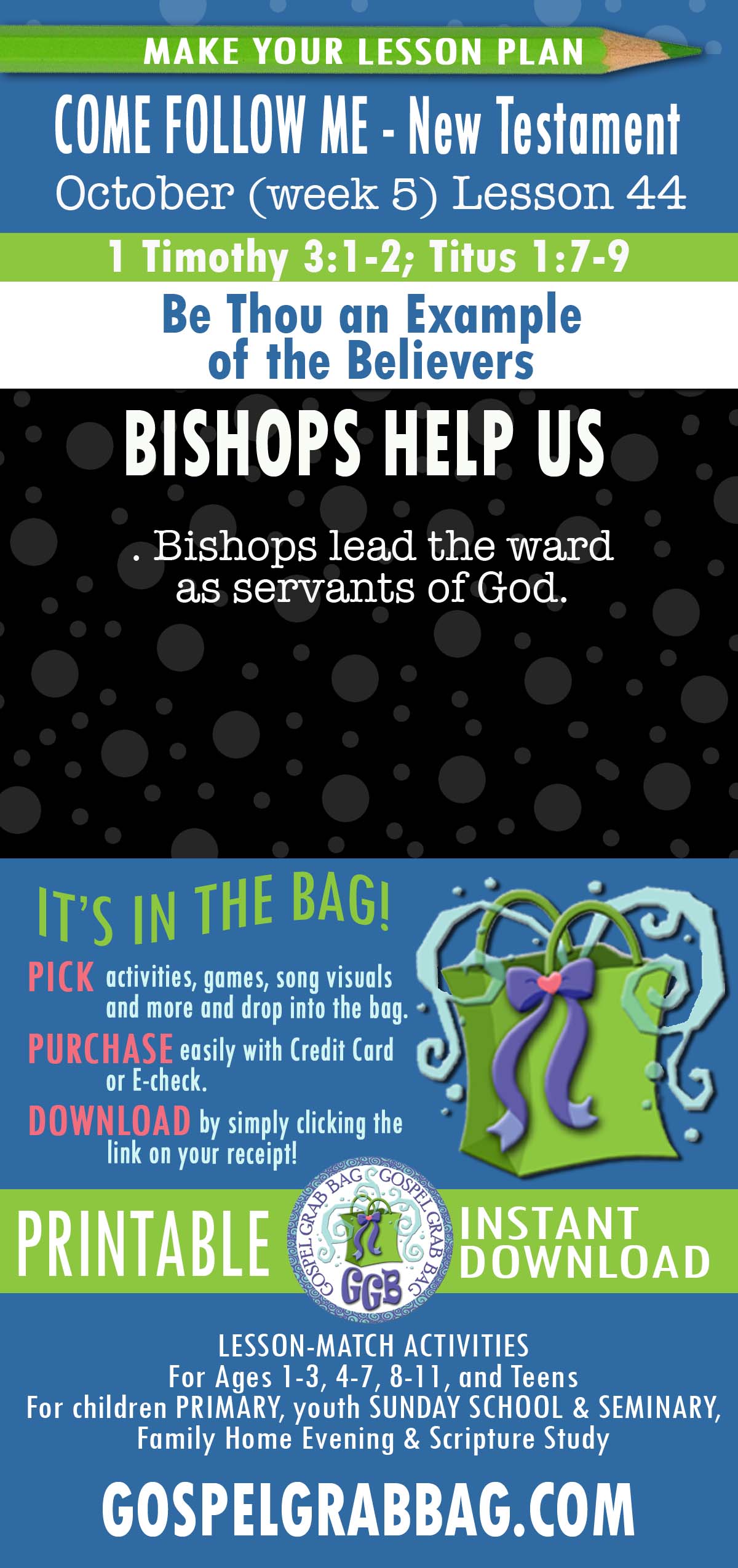 “Be Thou an Example of the Believers” LESSON ACTIVITIES