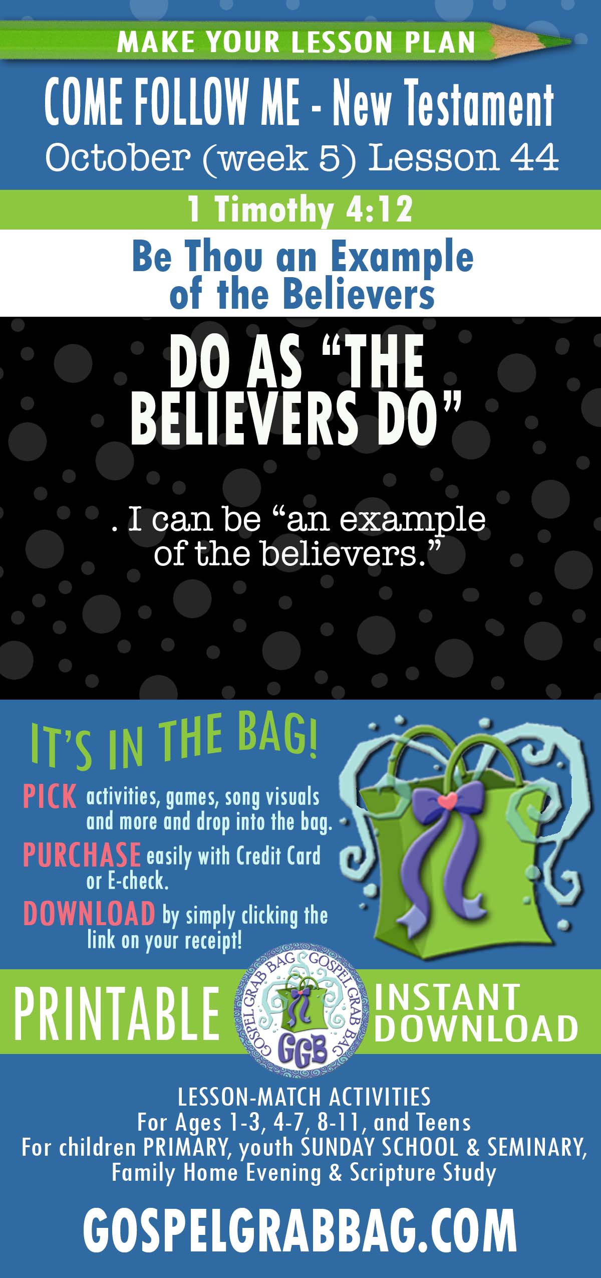 “Be Thou an Example of the Believers” LESSON ACTIVITIES