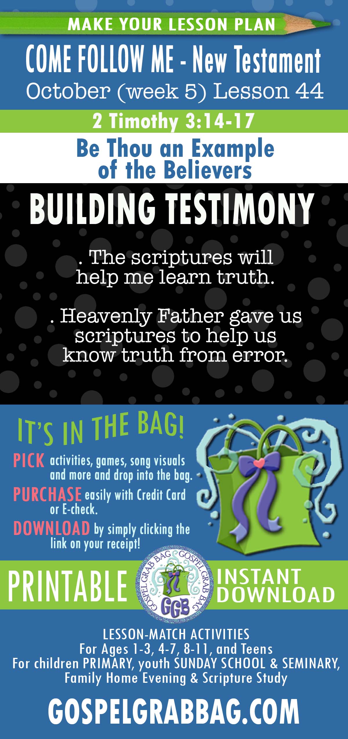 “Be Thou an Example of the Believers” LESSON ACTIVITIES